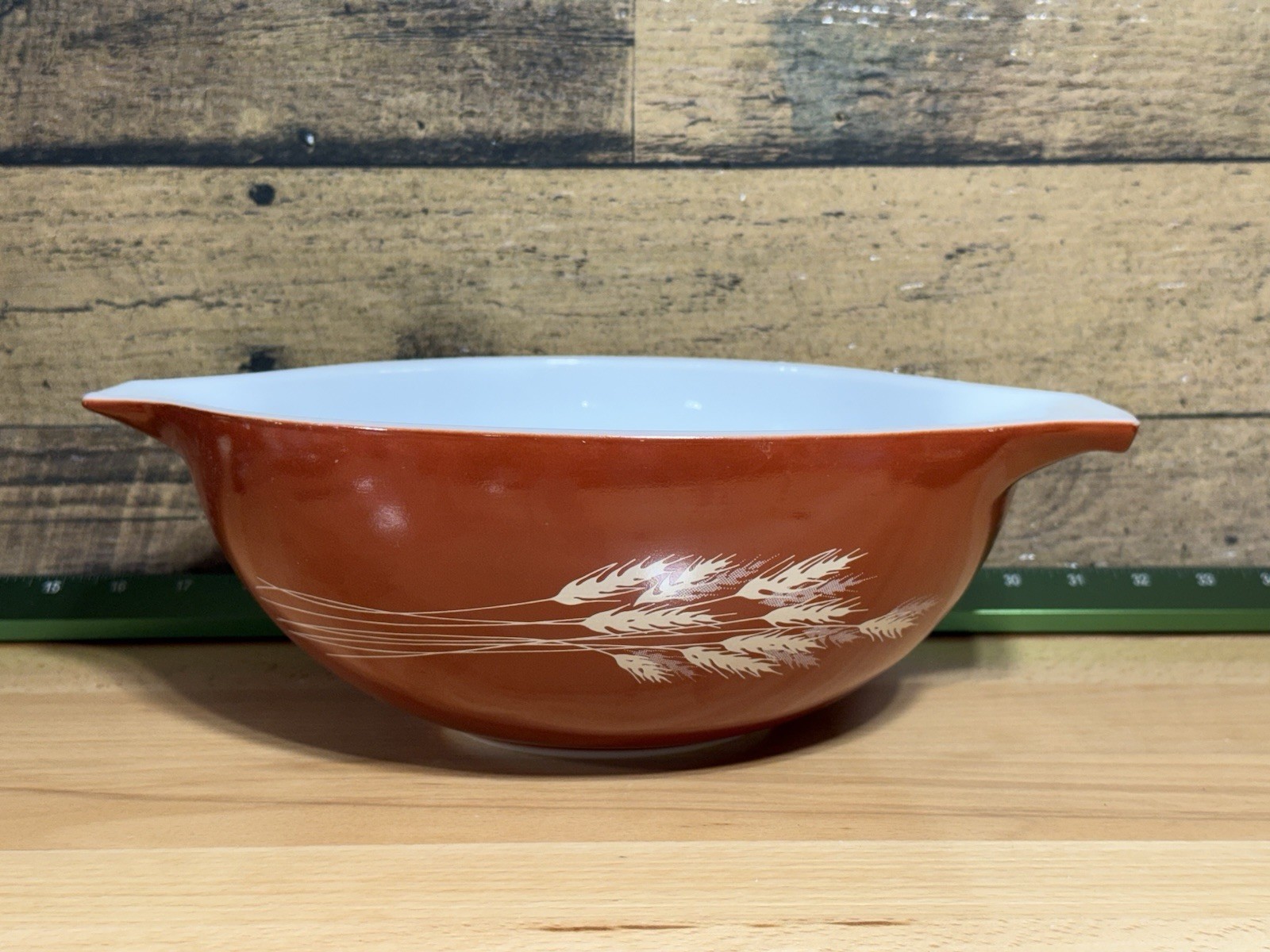 🔥VTG Pyrex XL Autumn Harvest 444 Cinderella Mixing Bowl Wheat Rust Orange 4 Qt