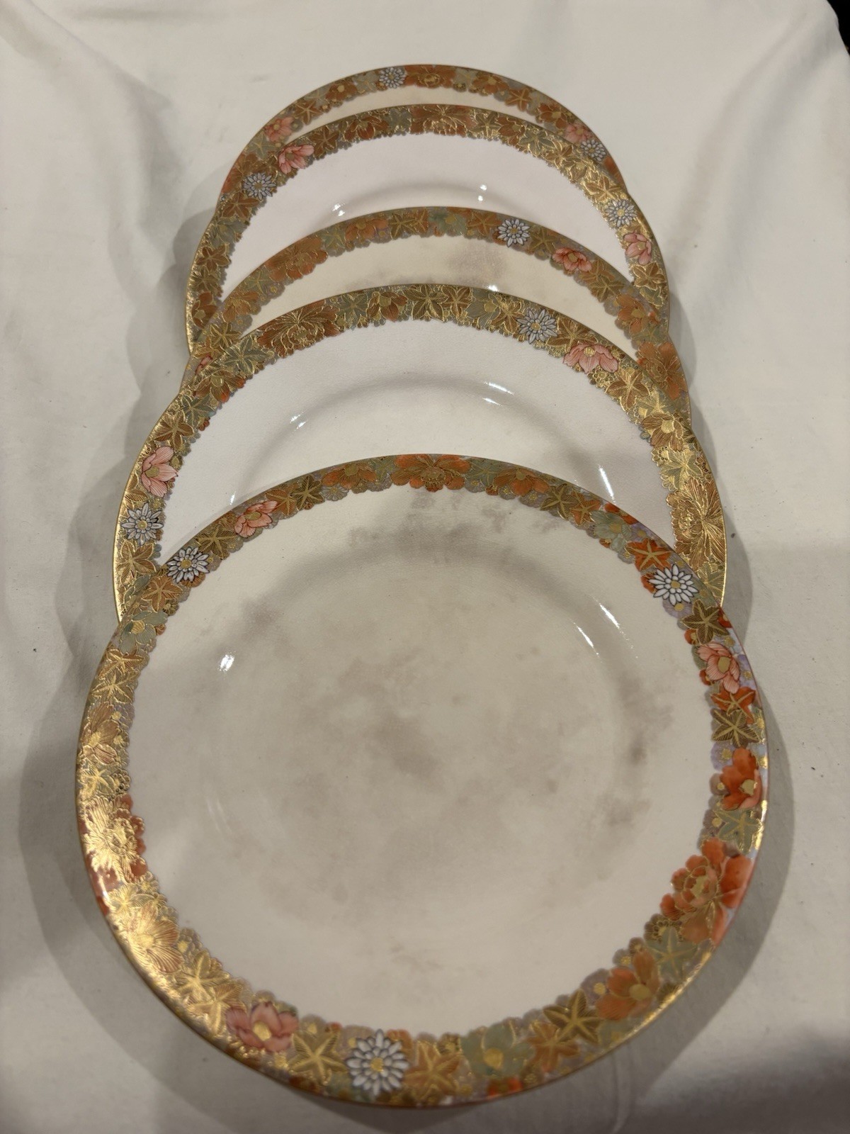 Set of 6 VTG Noritake China Harmony #3906 Gold Trim 6 Inch Dessert Plates