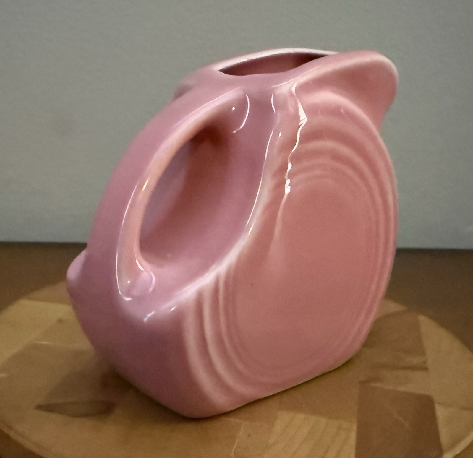 Fiesta Pink Mini Disk Pitcher Creamer Made in USA 4 3/4 Oz Vintage EUC