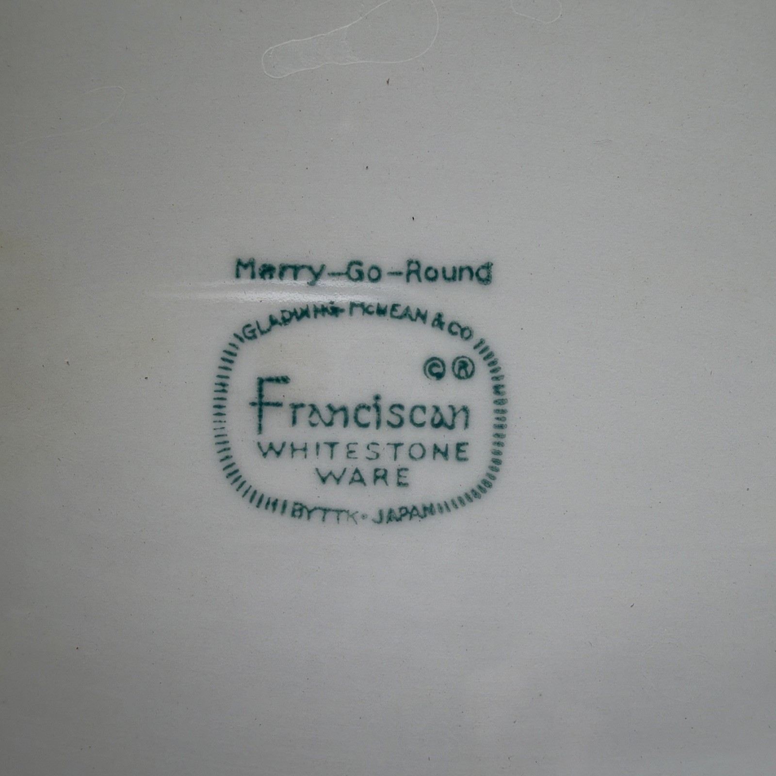 Franciscan Merry Go Round Oval Serving Platter 13” X 9.5” MCM Geometric Border