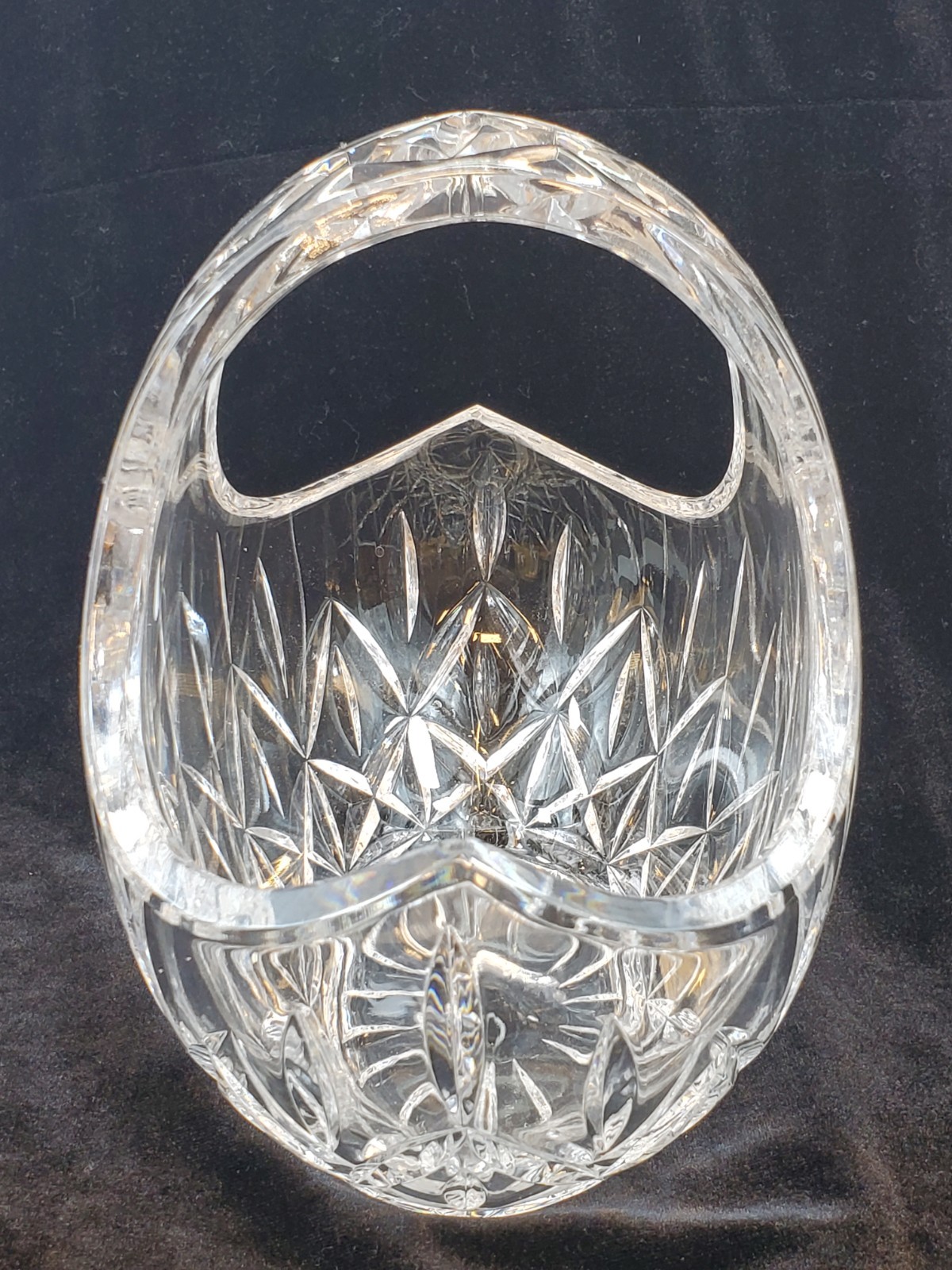 Block 24% Full Lead Crystal Candy Dish Handmade In Czech Republic Heavy
