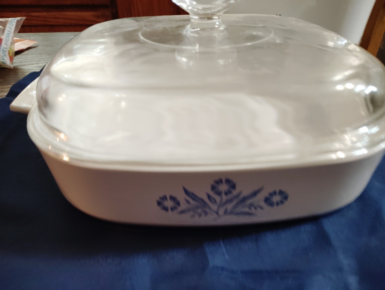 Rare Vintage Corning Ware Blue Cornflower A-10-B 9.75×9.75×2 Casserole