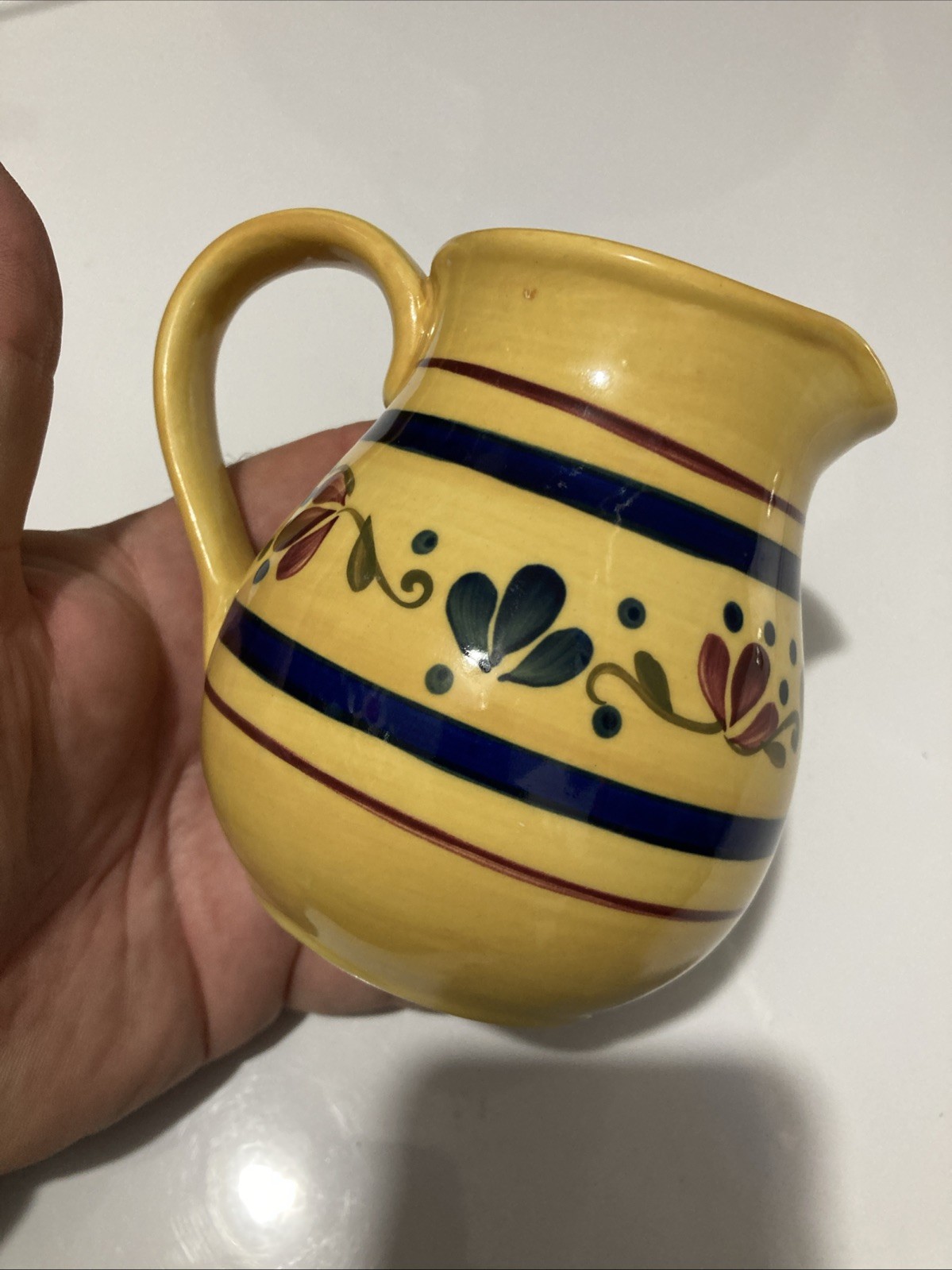 Home & Garden Party Stoneware Collection Yellow Floral Small Pitcher
