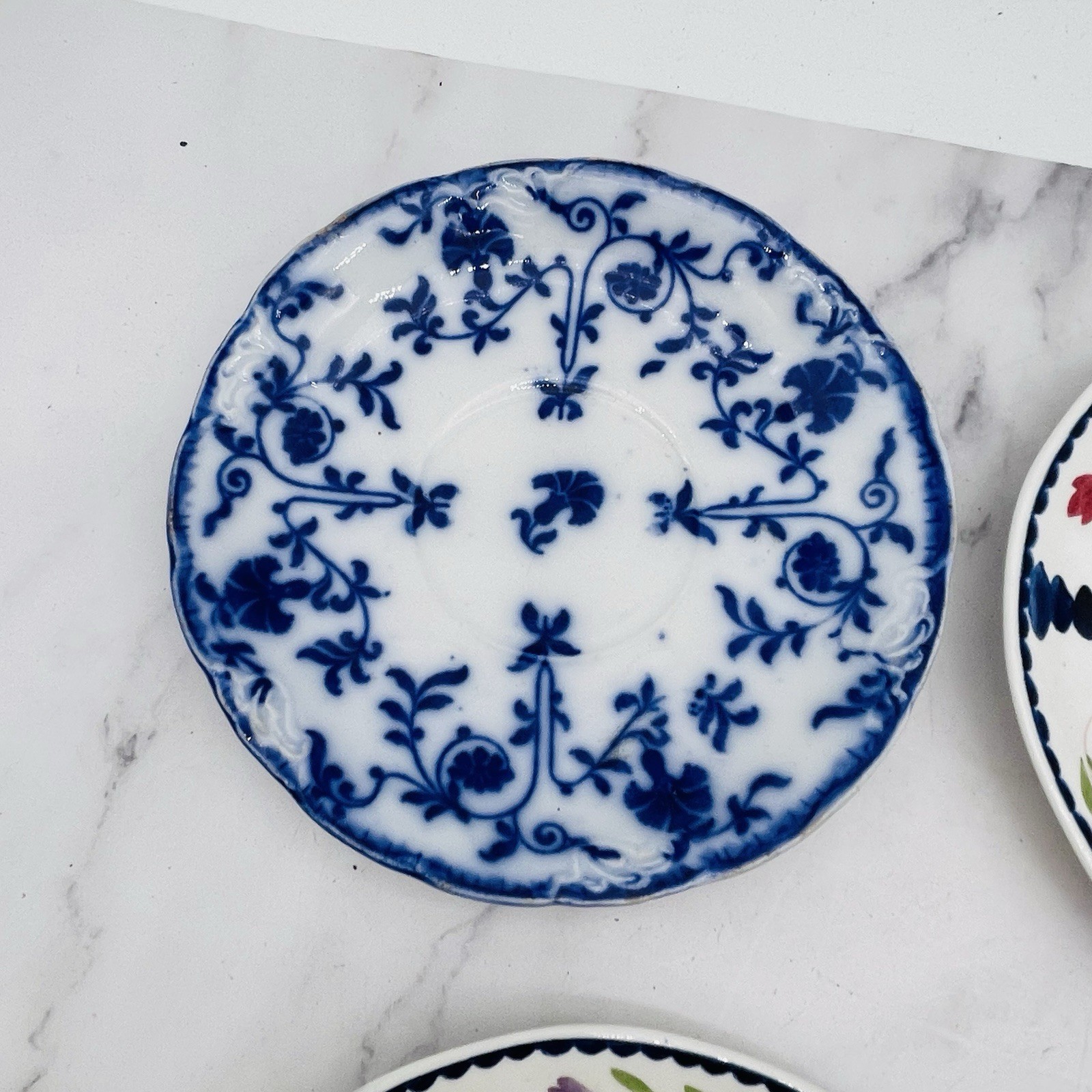 Set of 13 Vtg Atq Blue & White Plates Wall Collage Display Decor Mostly England