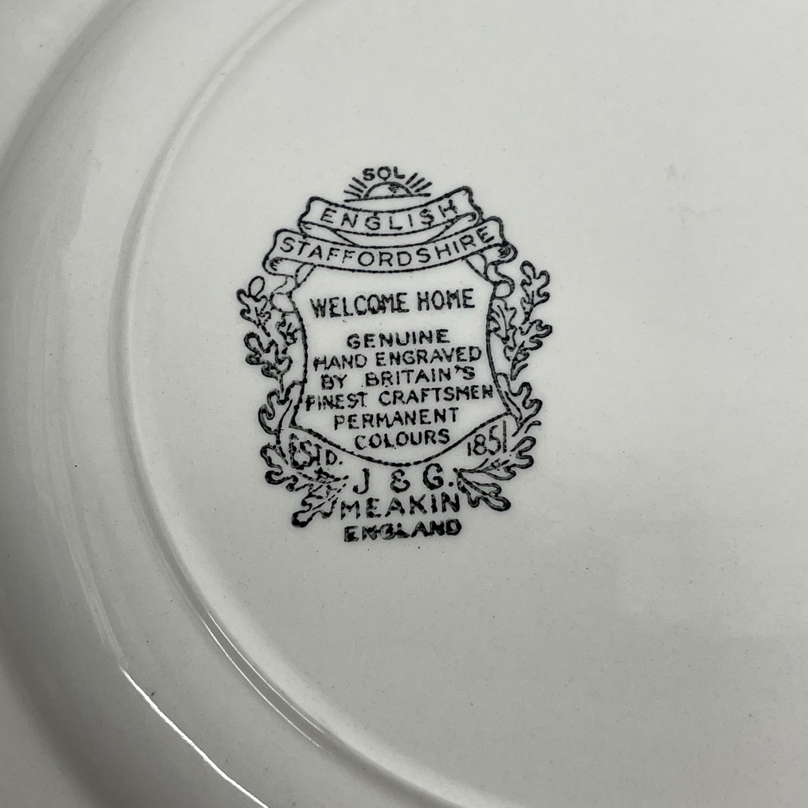 Vintage 1955 J & G Meakin Welcome Home 10” Dinner Plate Set Of 4 England Retired