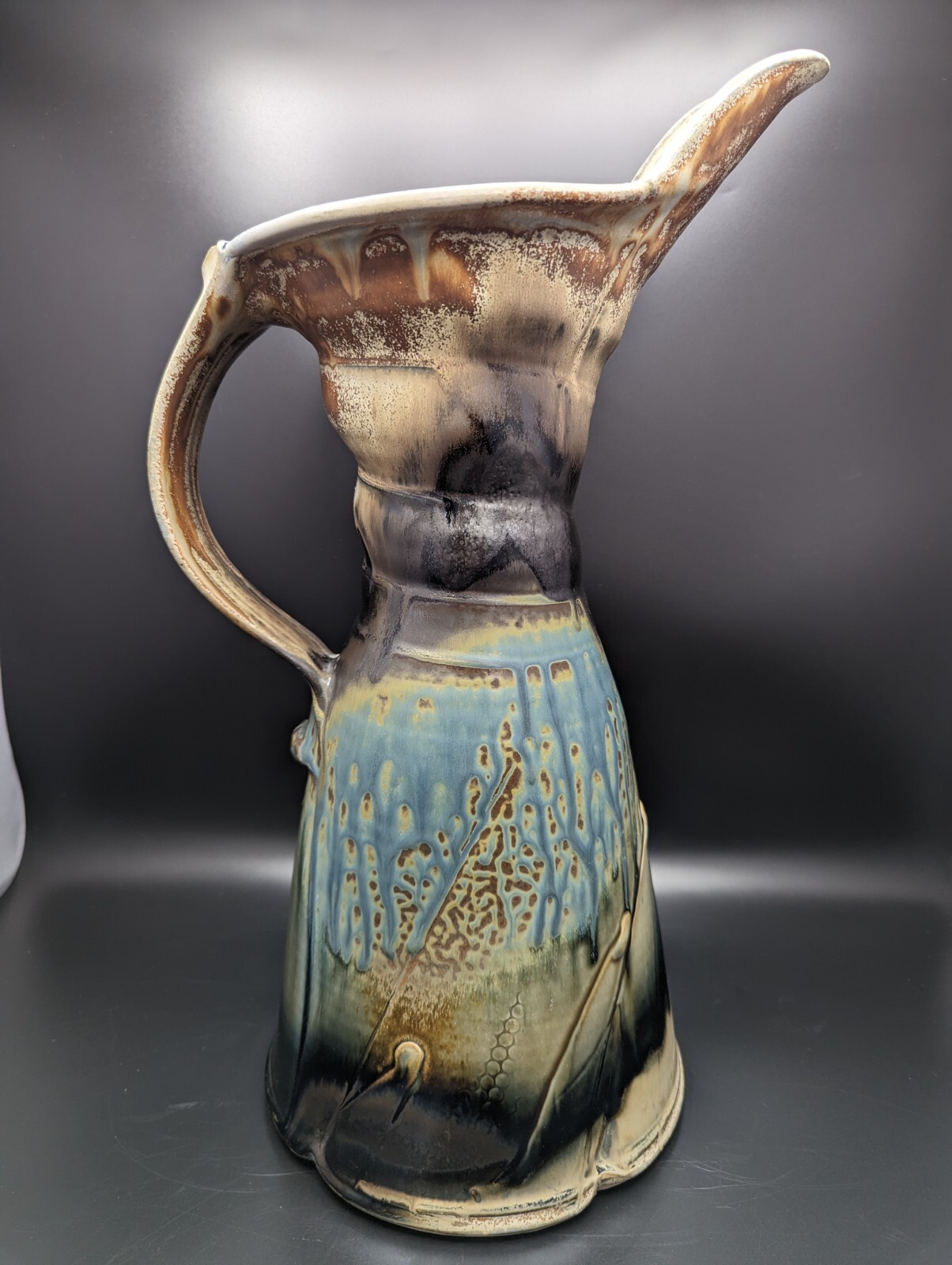 Huge 16.75″ Steven Hill Cypress Pitcher Porcelain Studio Art Pottery Signed