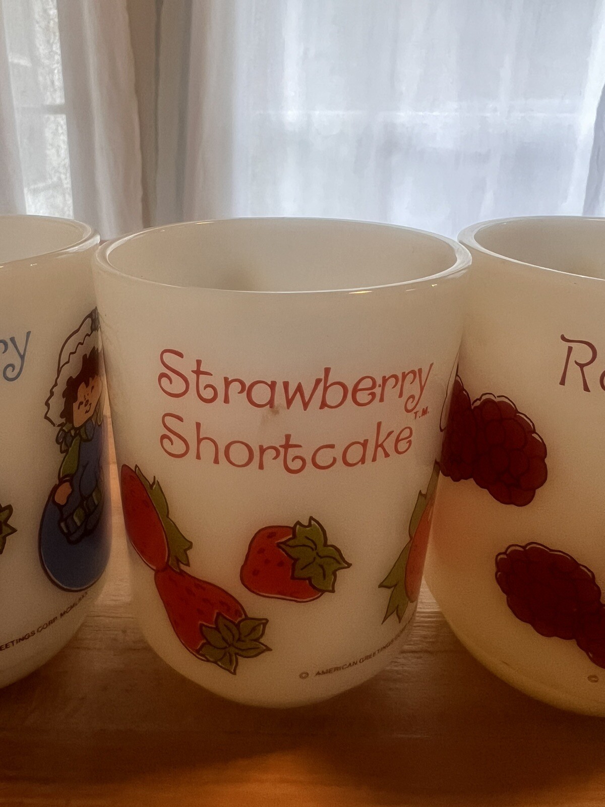 Vintage 1980 Raspberry Milk Cups