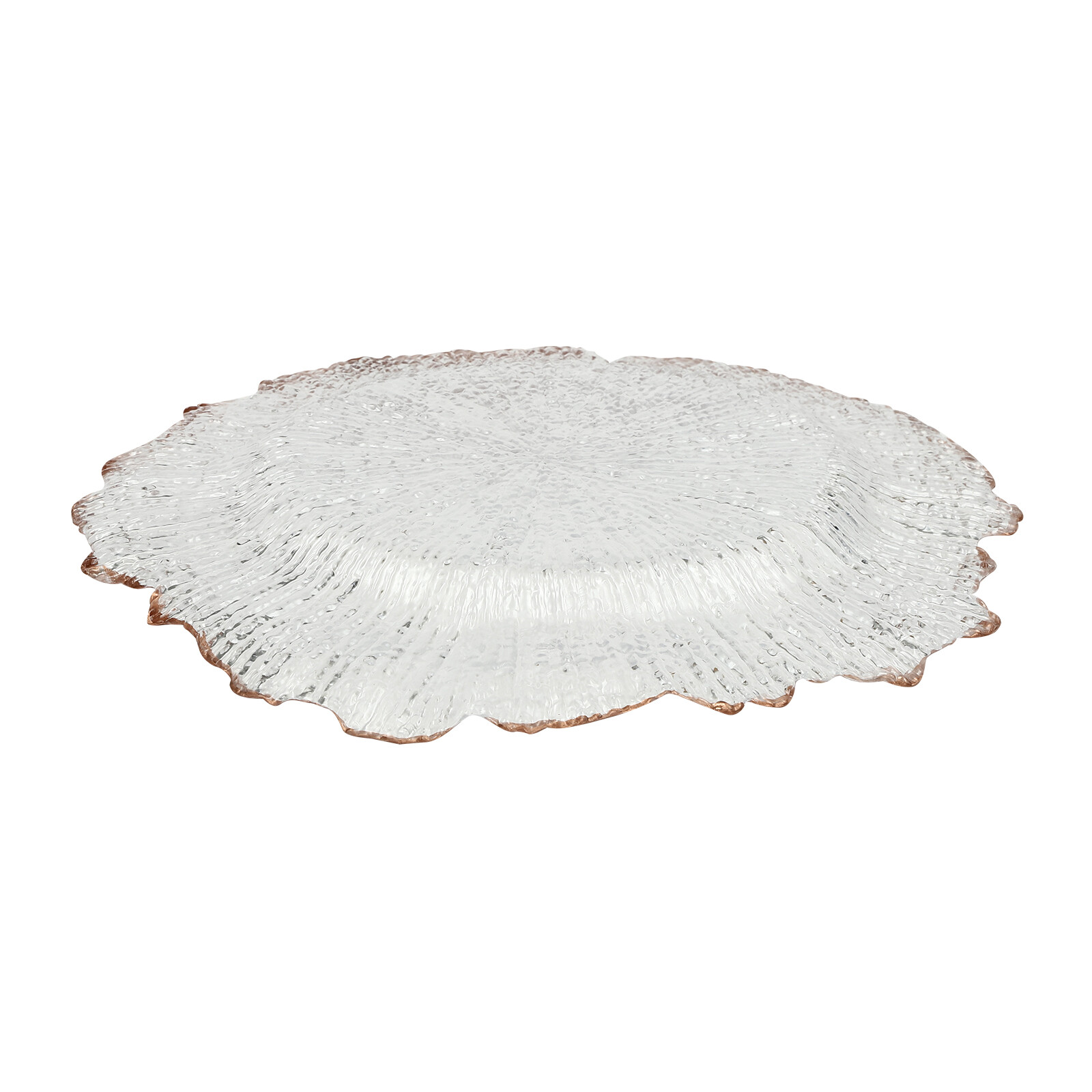 Gold Flower-like Rim Sturdy Round Charger Plates Wedding Party Dinner Supplies