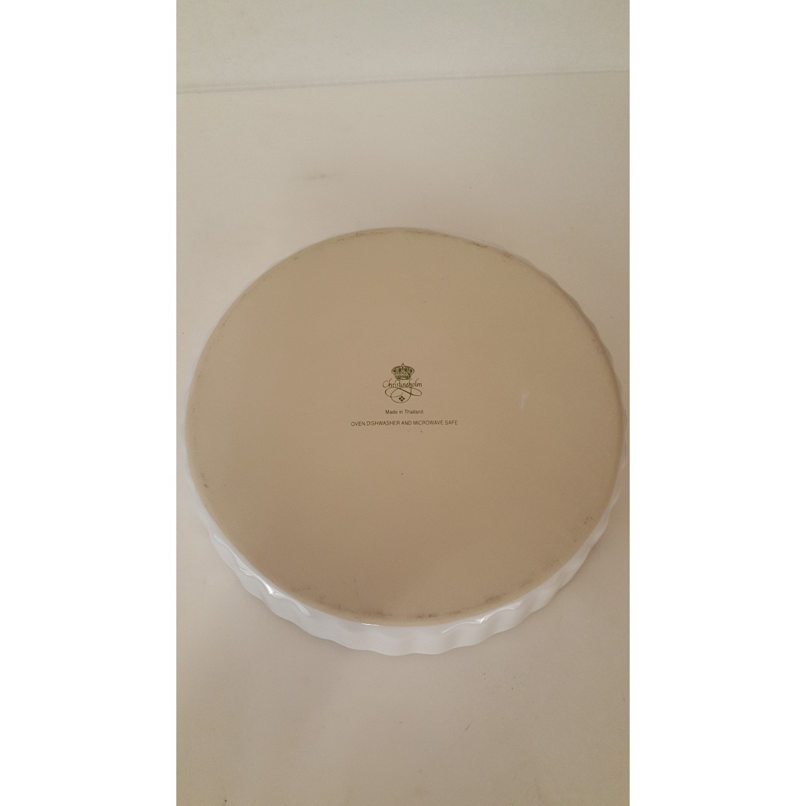 Christineholm Porcelain Flower Platter Backing Dish Scalloped 9.5″ Round