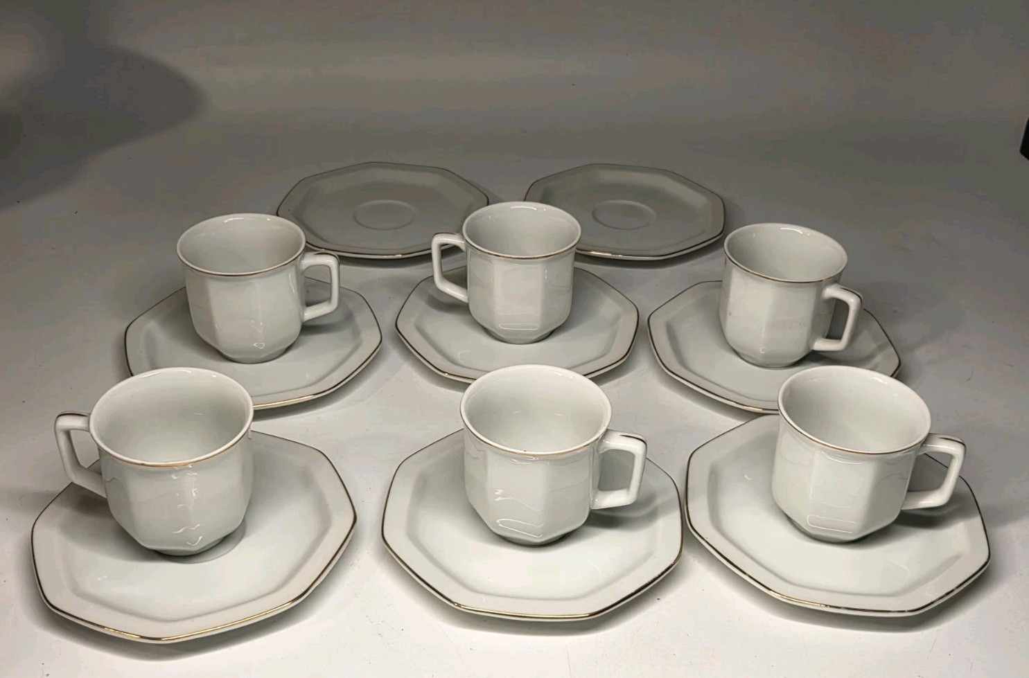 Set Of 6 Vintage TOSCANY (Japan) Guilded Demitasse/Espresso Cups And Saucers