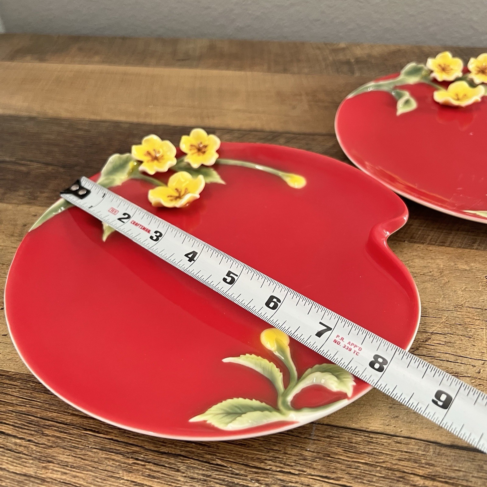 Manchu Rose Savoy Sculptured Porcelain Red Plates Replacements