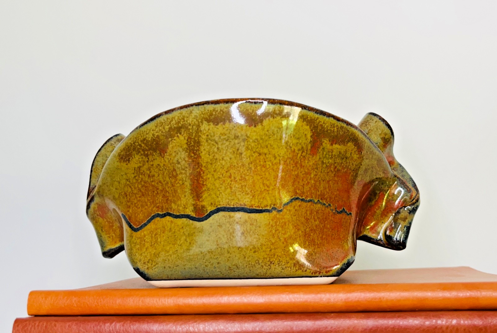 2.75-Inch Canadian 1970’s Art Pottery Bowl Folded Glazed Signed