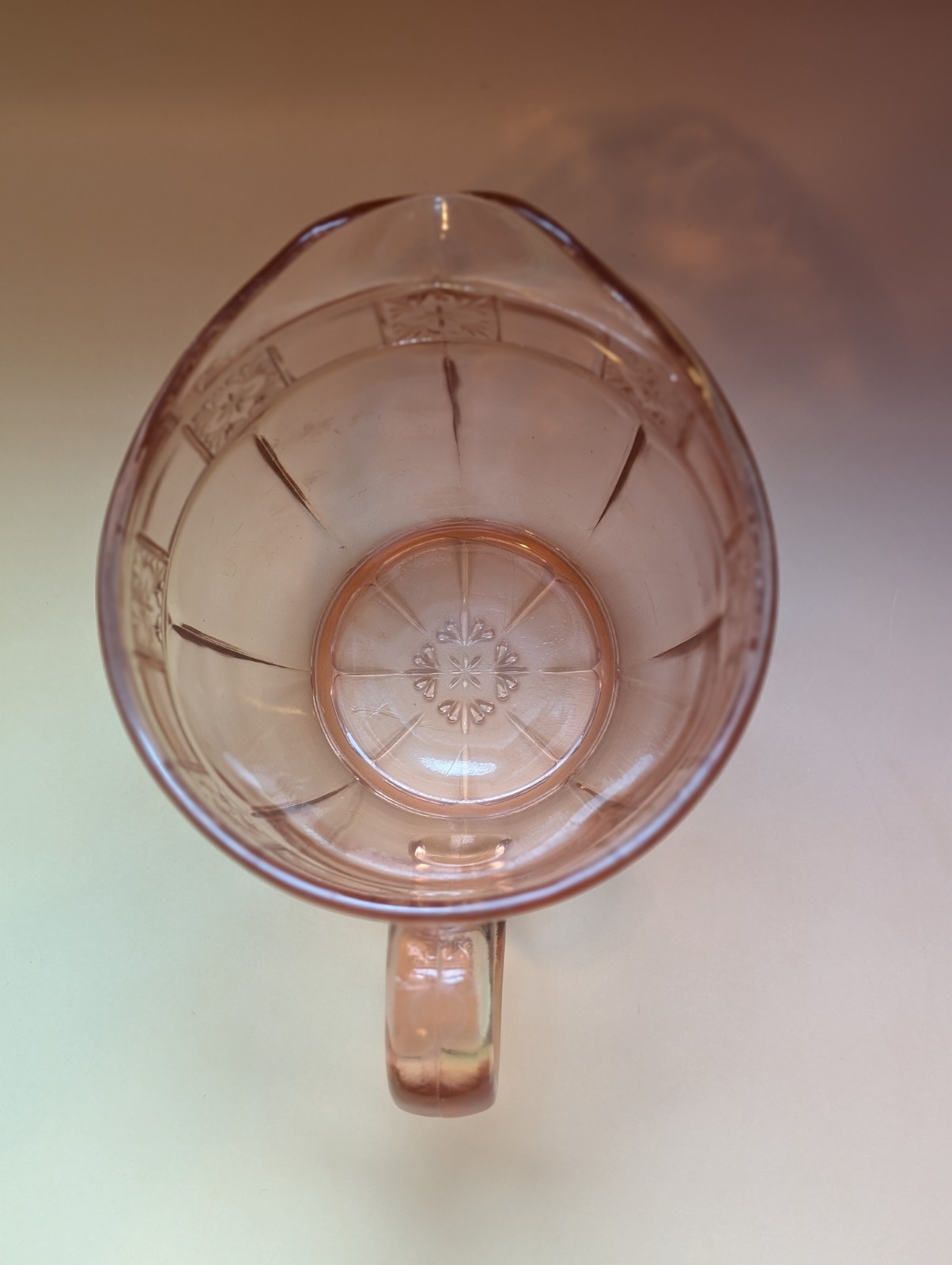 Jeannette Doric Pink Depression Glass Pitcher Vintage 1930s Snowflake