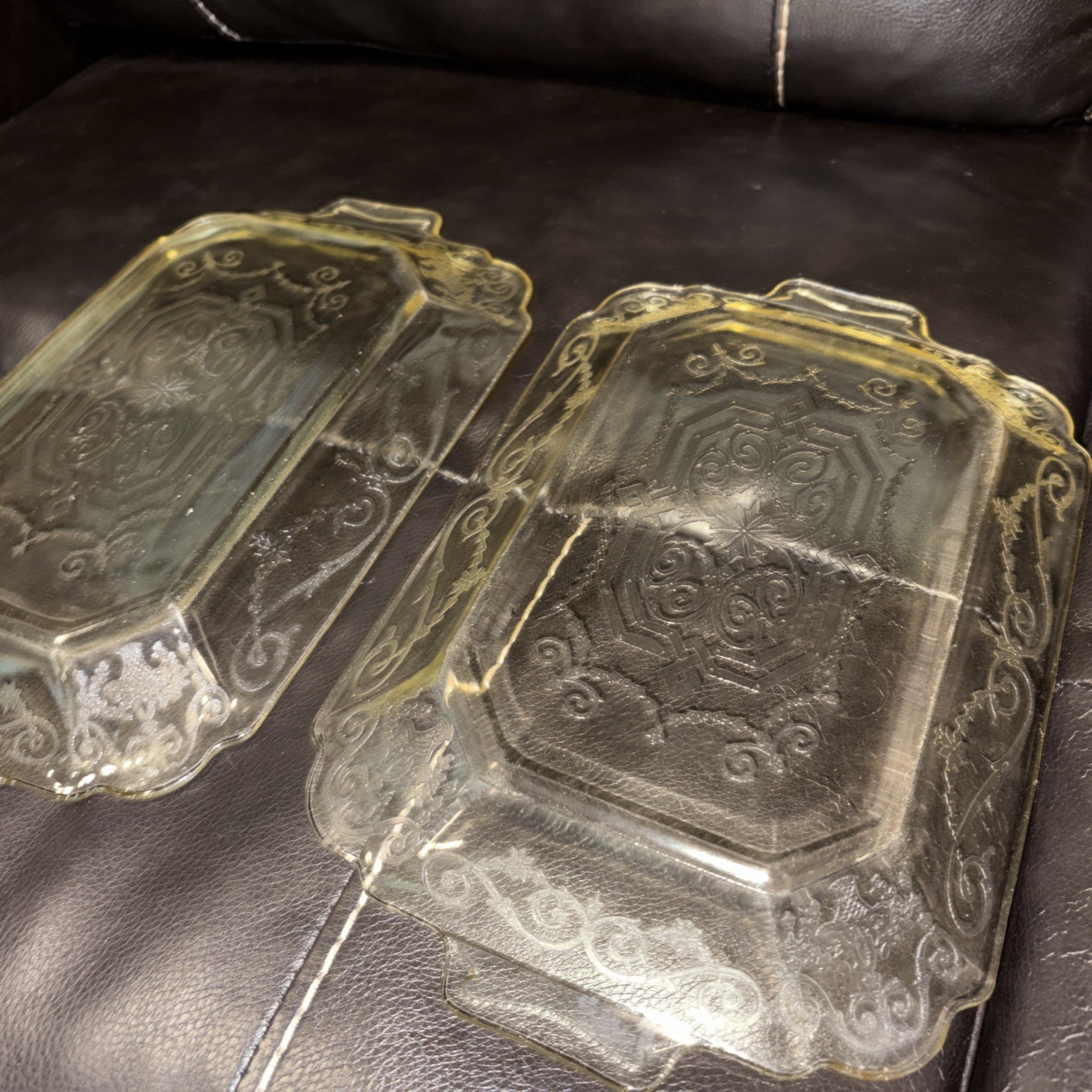 VtgPlatter Yellow Lorain Basket Indiana Glass 1929-32 Depression Glass 11.5×7.25