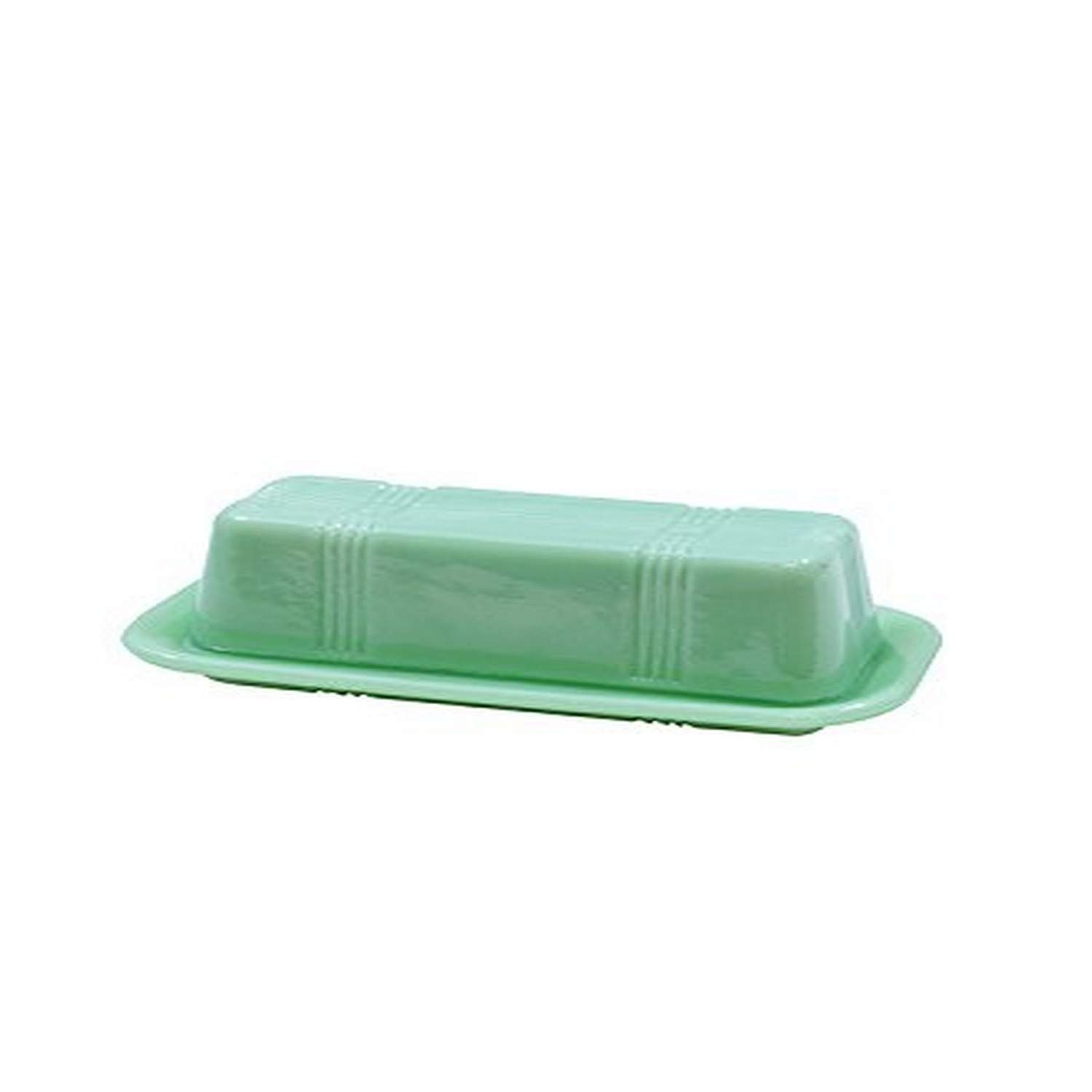 Tablecraft Jadeite Glass Collection(TM) Butter Dish, 6.75 x 3.25 x 2.25″