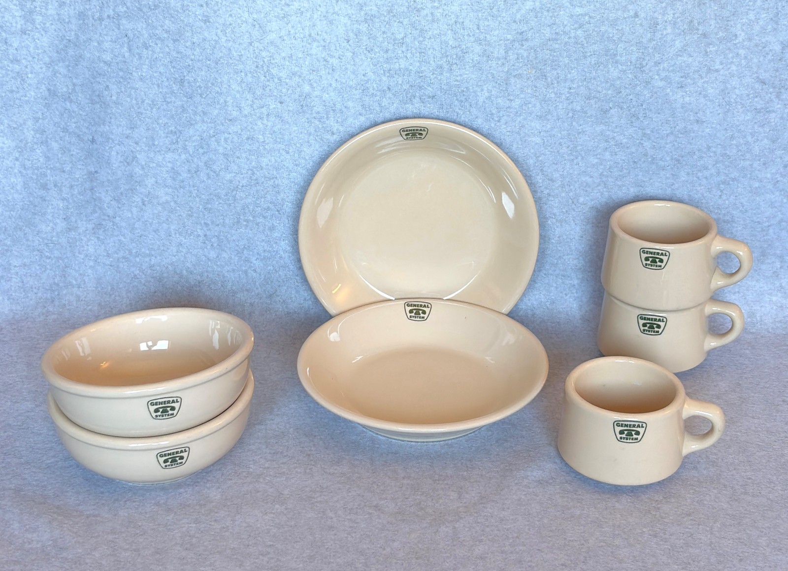 Wallace China Co. restaurant ware General Telephone System cereal bowl 5.75″ EX!