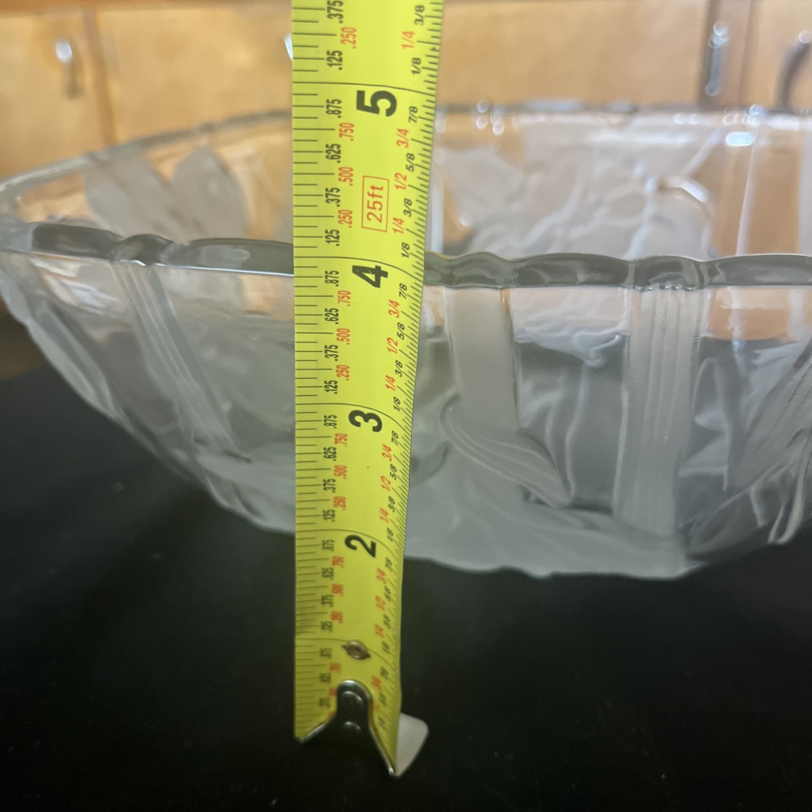 Vtg Rare Crystal Clear Studios 1989 Heavy Daffodils Serving Crystal Fruit Bowl
