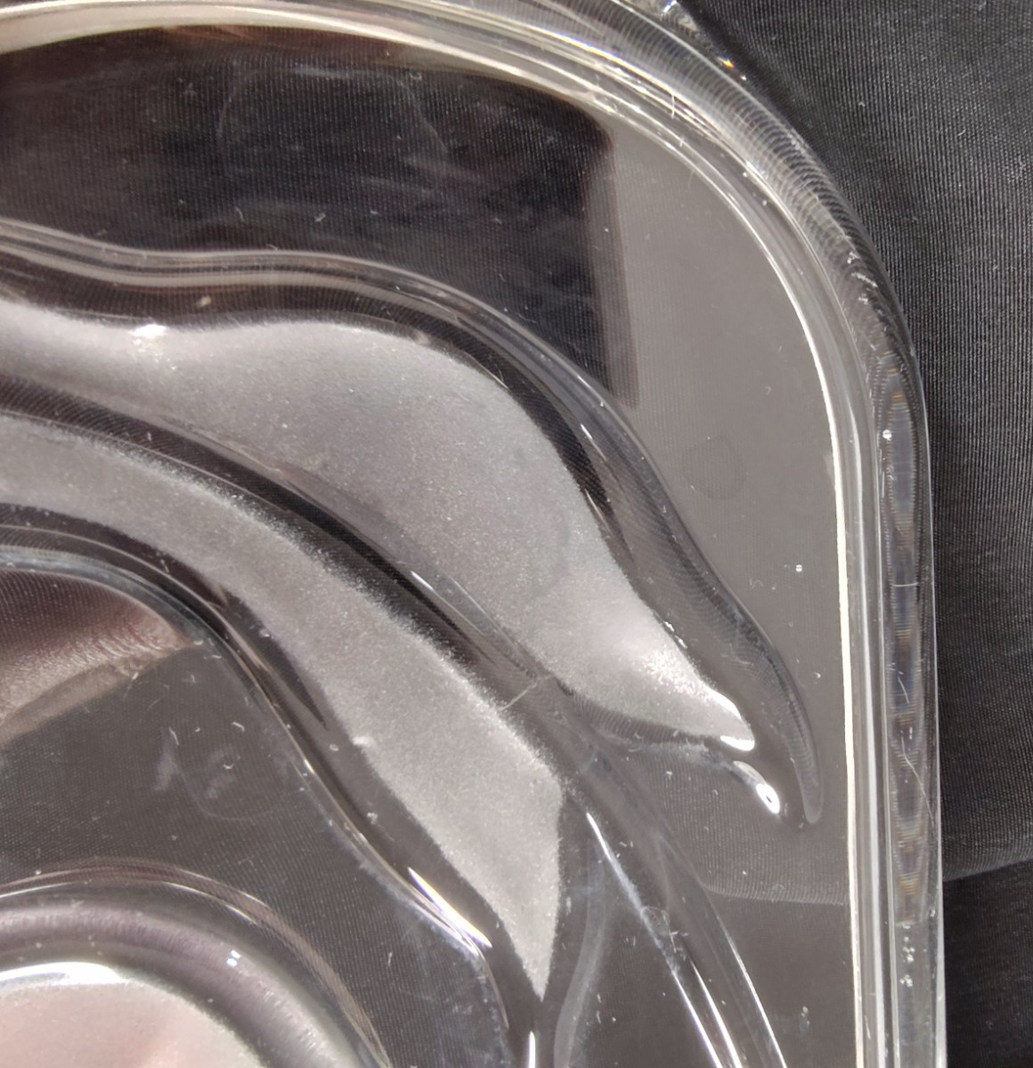 Mikasa Pink Frosted Glass Calla Lily Serving Tray Plate 15.5 in x 6 in