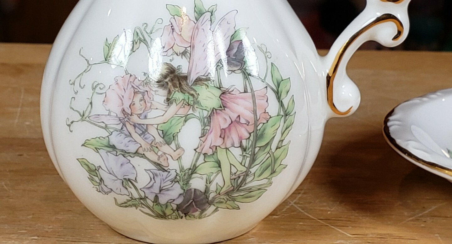Fairy Pitcher Creamer & Saucer Set. Very NICE Fairy print