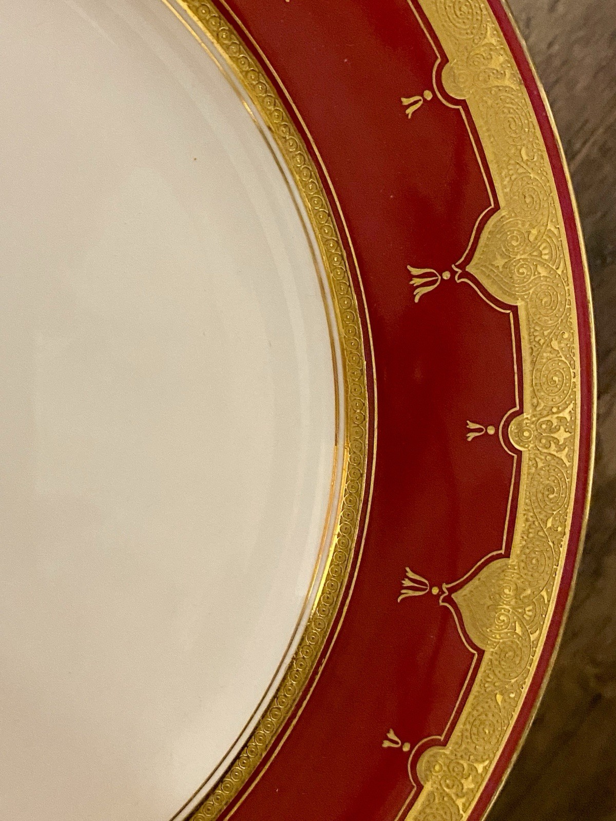 Antique MINTON Set Of 9 Dinner Plates G9561 Red Gold 10.25” Rare Museum Quality