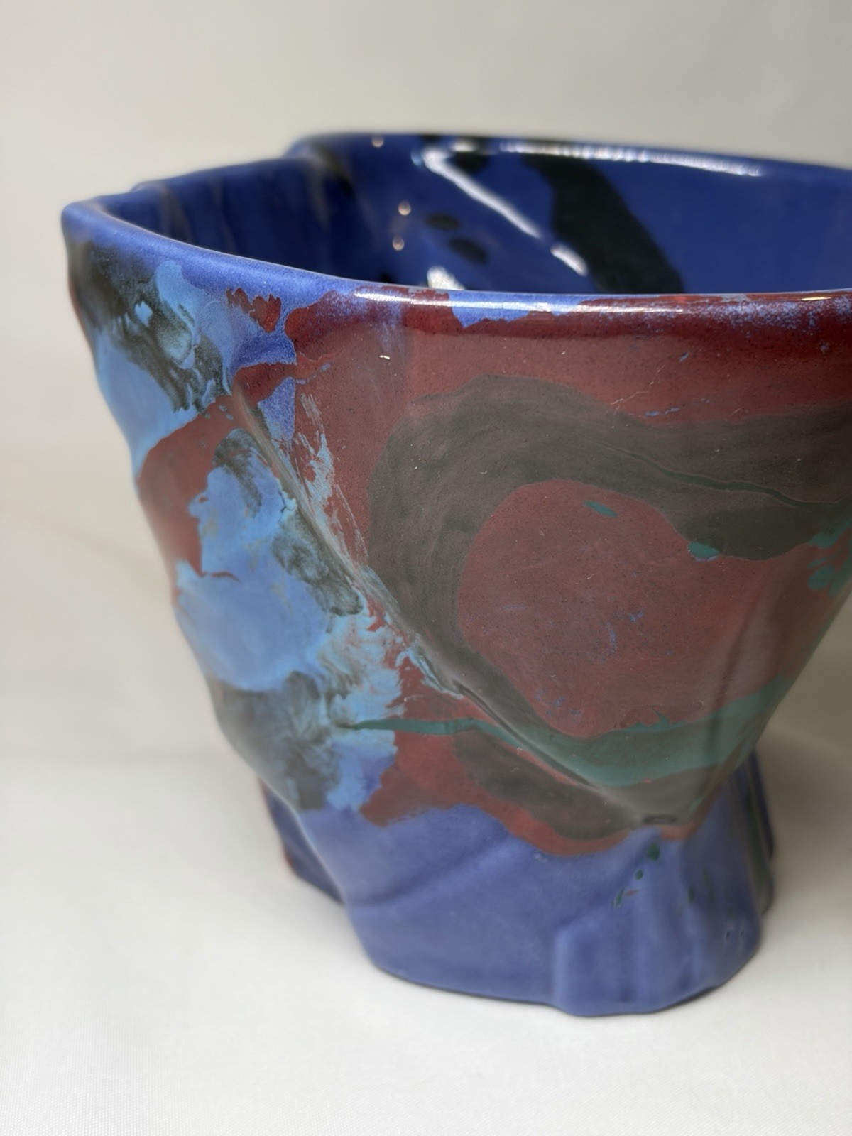RARE CHARLES NALLE Studio Art Pottery Mug ABSTRACT Contemporary Splatter Multi