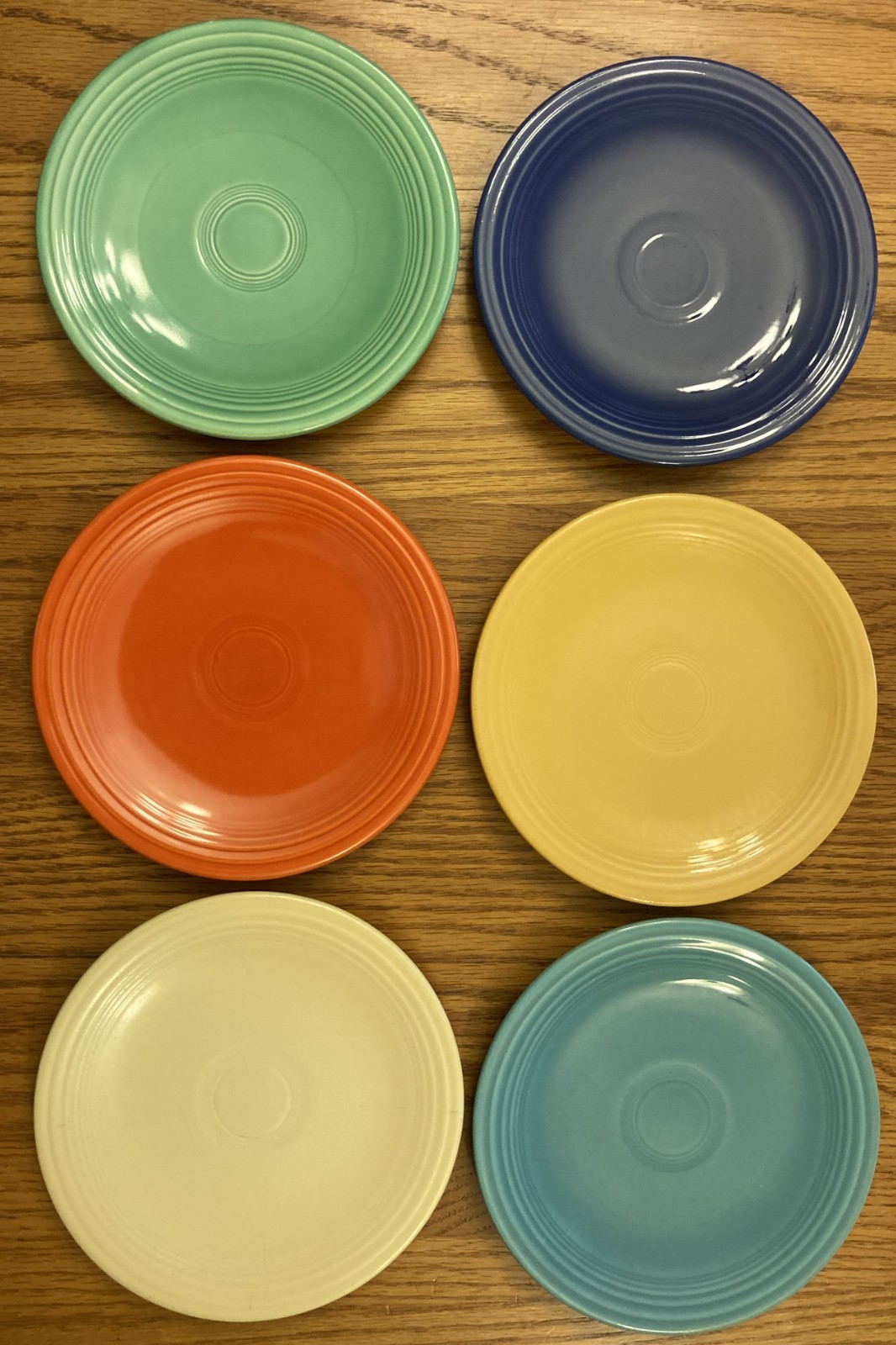 Vintage Fiesta Set of six 6″ bread plates in all 6 original colors (1936-69)