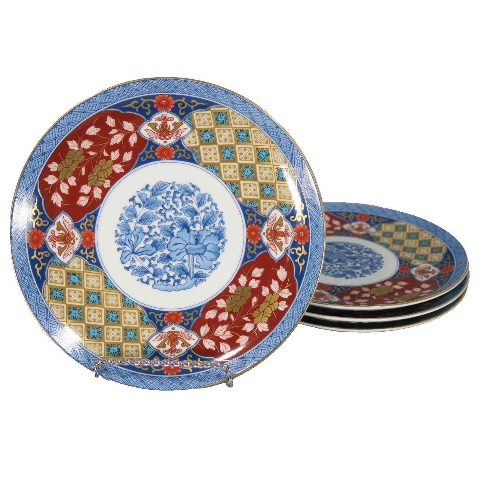 Smithsonian Institution Imari Salad Plates Set of 4 Porcelain SMB1 Chinoiserie