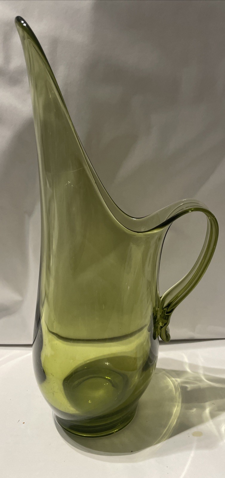 Vintage Viking Pitcher Vase Swung Art Glass 12” MCM Serveware Home Decor