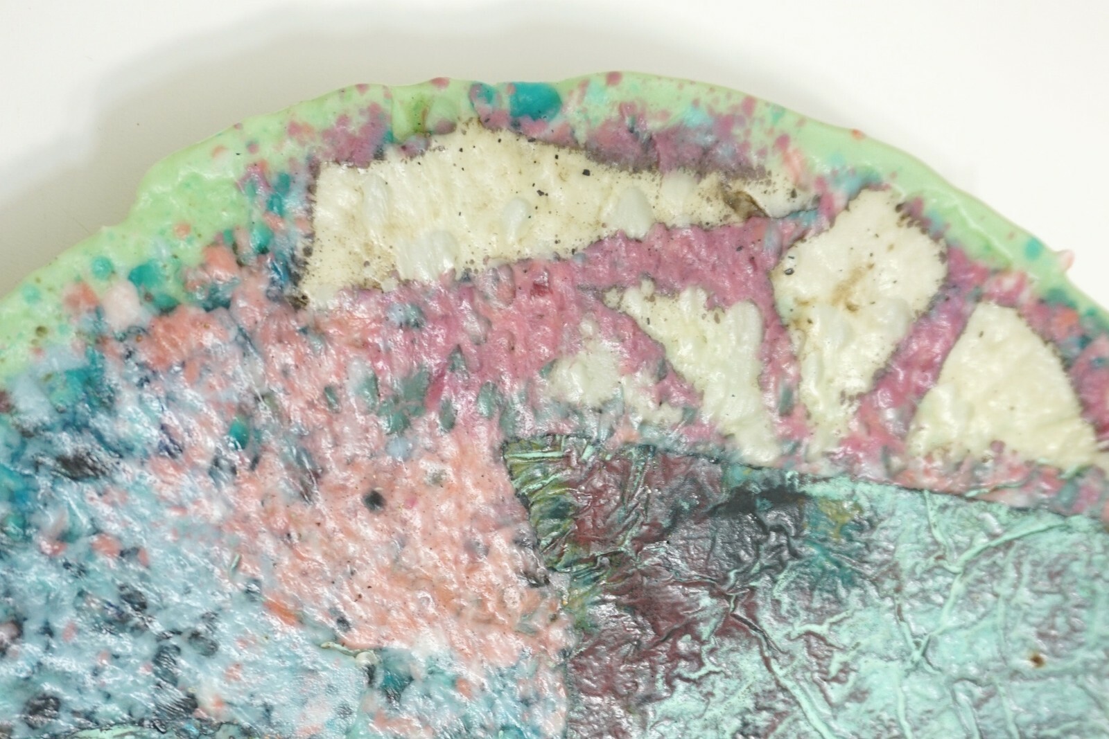 ROGER THOMAS No 20689 Signed Art Glass 15″ Charger Plate RARE Abstract Landscape