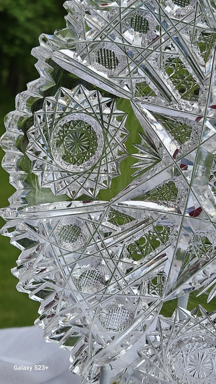 ABP Signed J. Hoare, Pattern Sparkler American Brilliant Cut Glass Small Dish