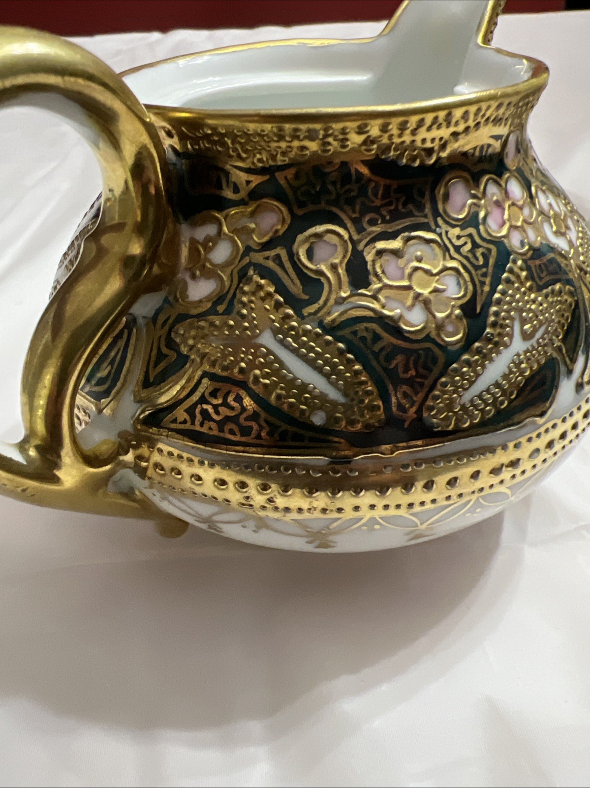 Nippon Hand Painted Creamer And Saucer