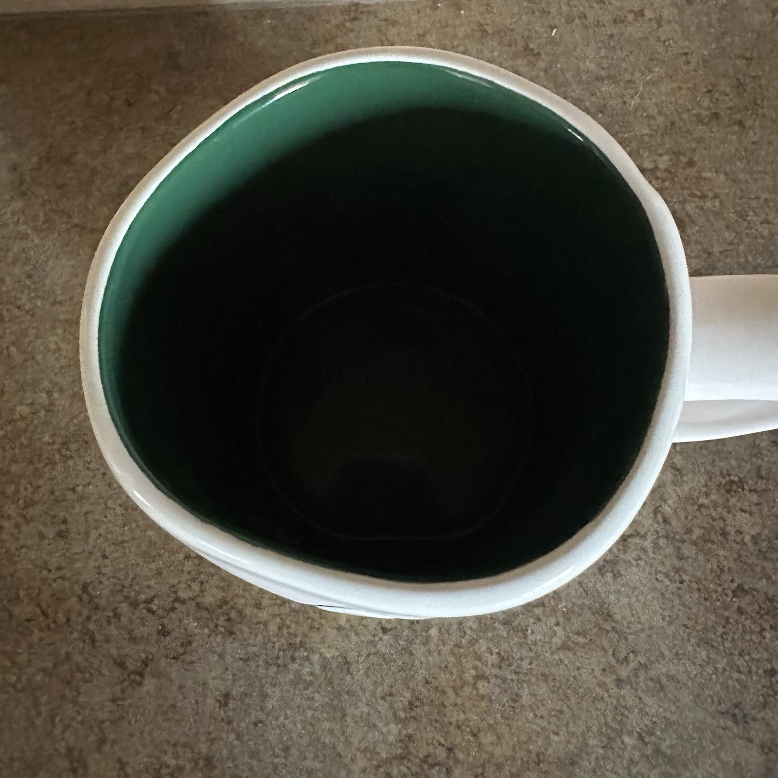 Rae Dunn Christmas Mug “Oh Snap!” Green Interior Winter Santa
