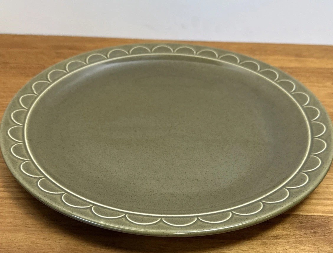 Vintage Homer Laughlin Sheffield Granada Olive Green 12.25” Platter USA