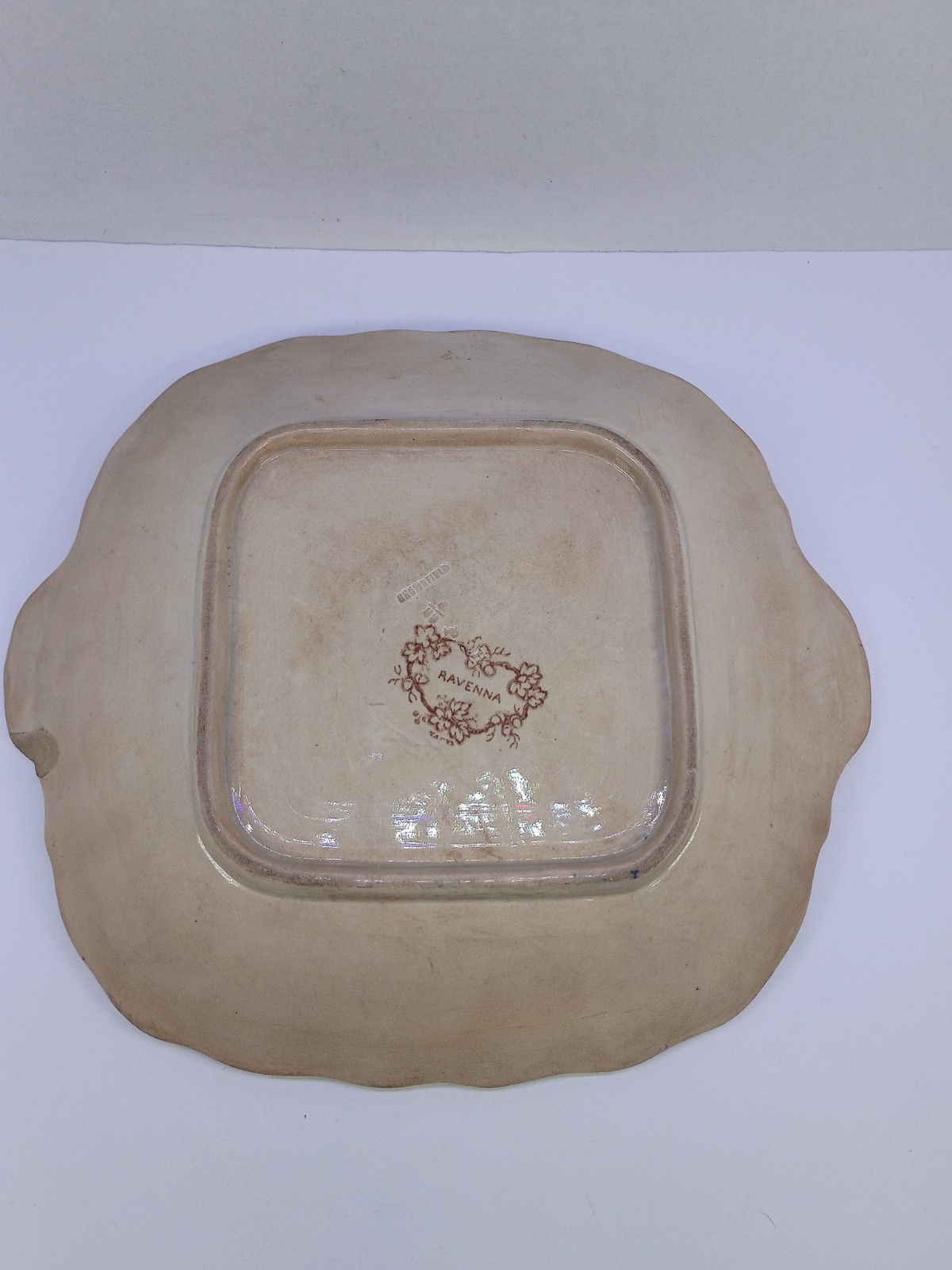 Antique Booths Ravenna Brown Transferware Handled Serving Bowl Dish England 10″