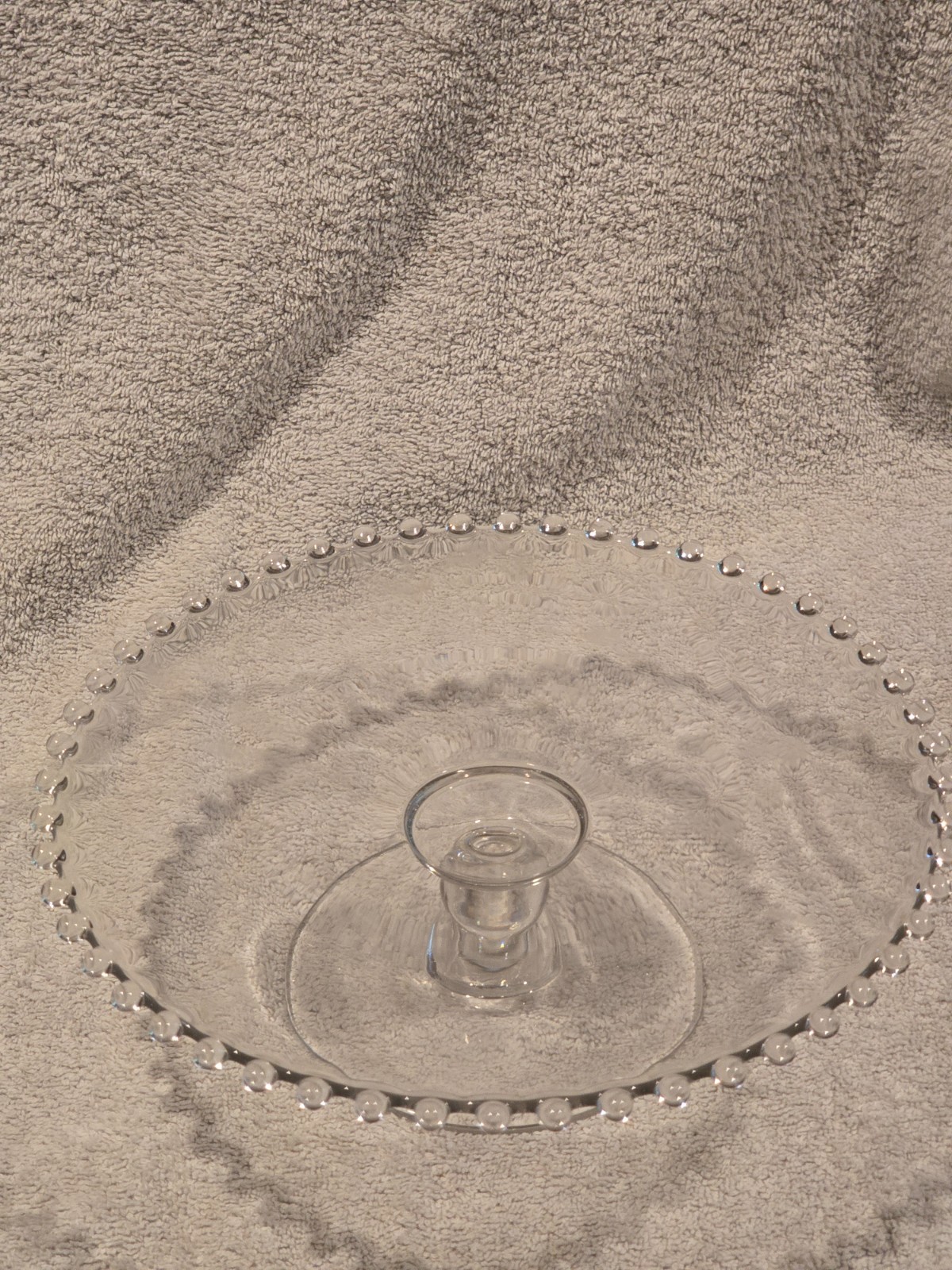 Vtg Imperial Glass Candlewick Pedestal Cake Stand Clear 10.25″ Mint No Chips