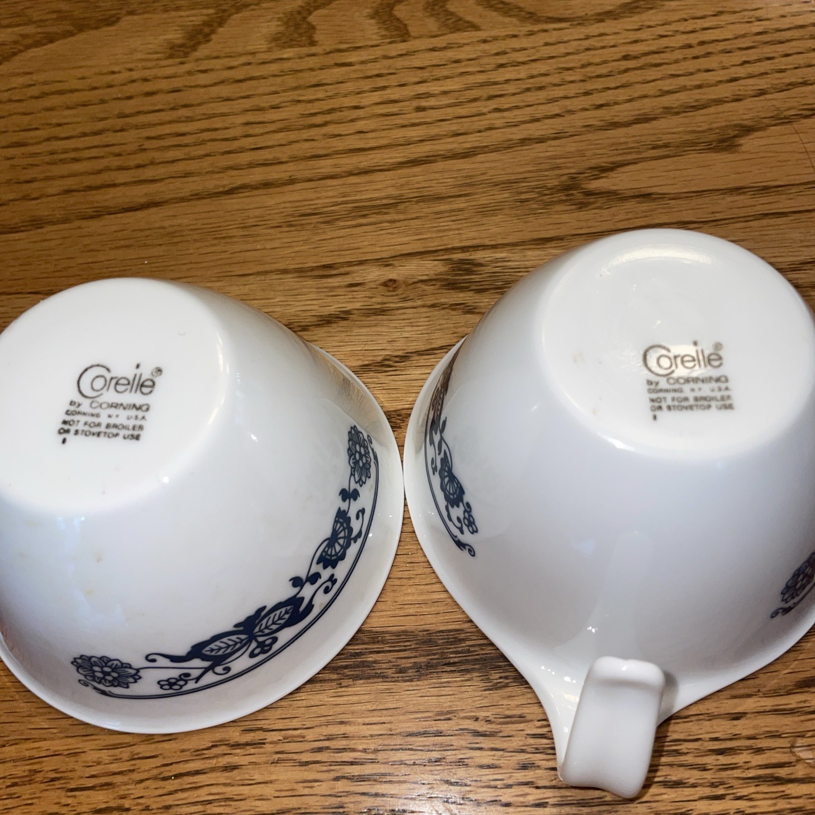 VTG Corelle by Corning Creamer & Sugar w/Lid Old Town Blue Onion 1970’s USA
