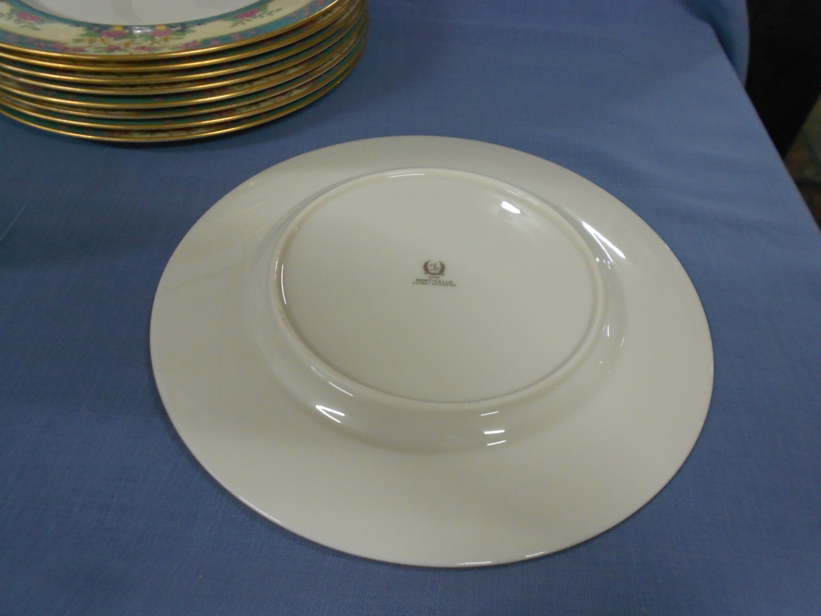 Vintage Lenox Monticello Dinner Plate 10 1/2 inches pink and teal floral