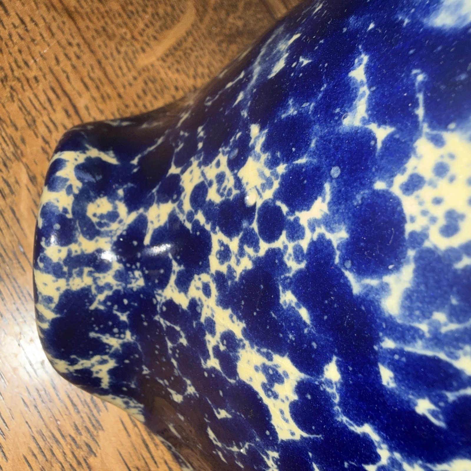 Bennington Potters Blue Agate Pour Spout Batter Bowl # 1880. Great Condition