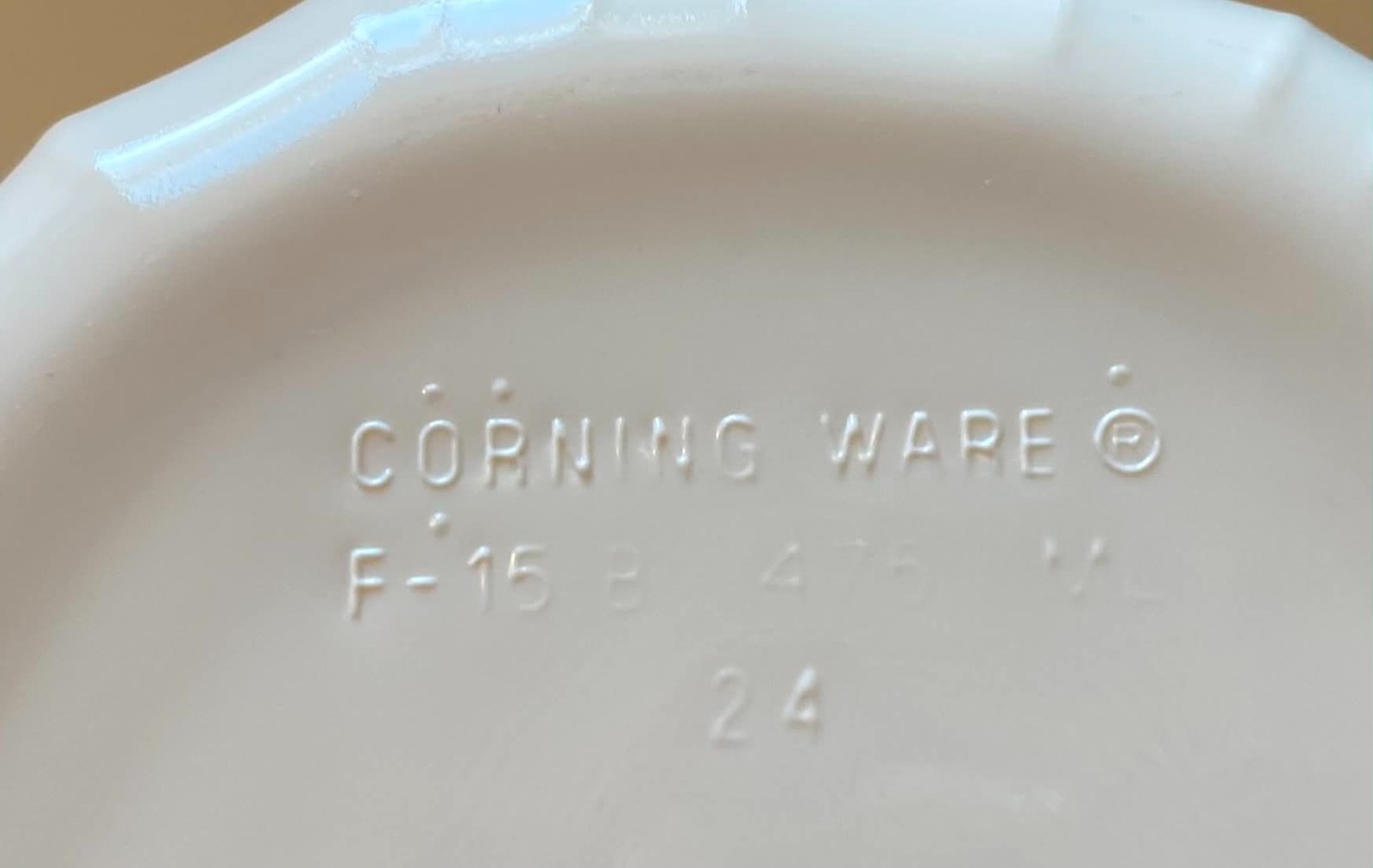 Used Corningware Baking Dish F-15-B, 15 Oz, French White Oval with Plastic Lid
