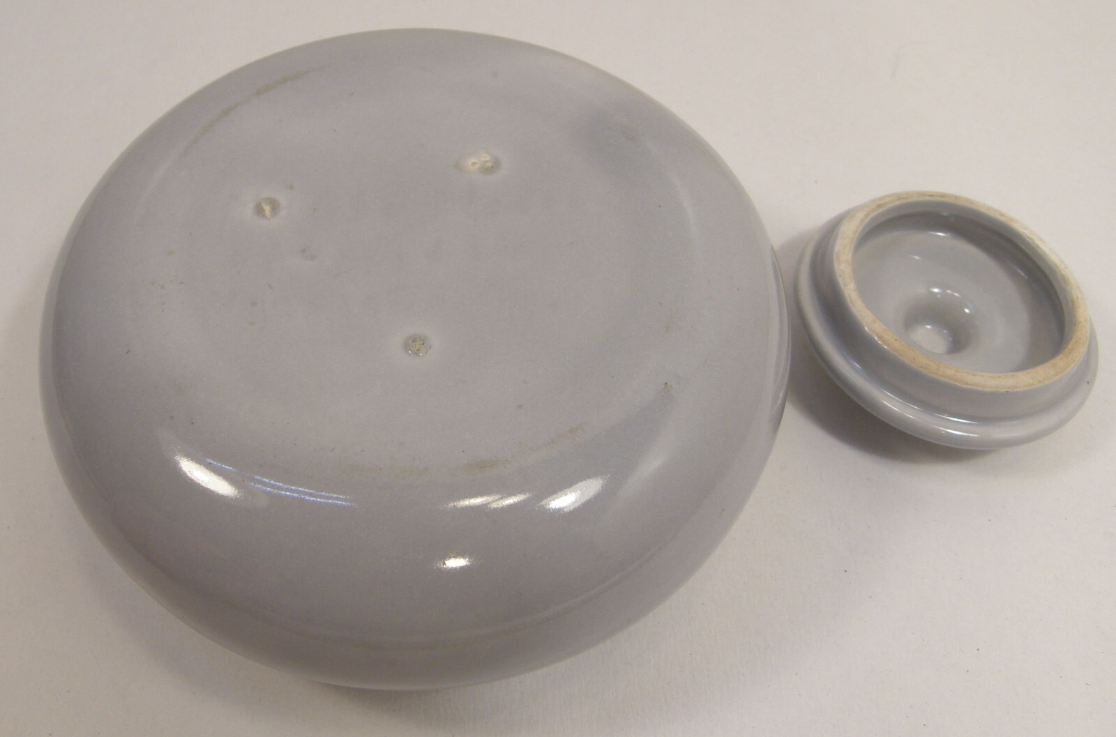 VINTAGE MCM HOLLYDALE CALIFORNIA POTTERY MALIBU MODERN GRAY SUGAR BOWL & LID