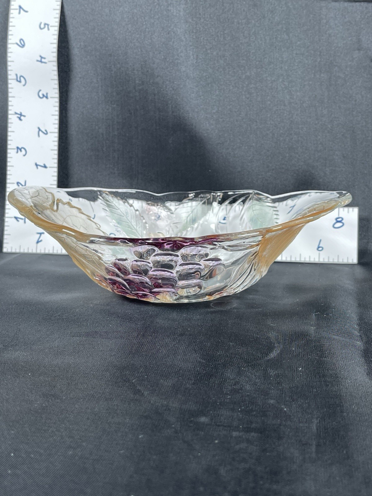 Vintage Fruit / Ice Cream Bowls Sculptured Design Of Grape, Berry And Leaves .