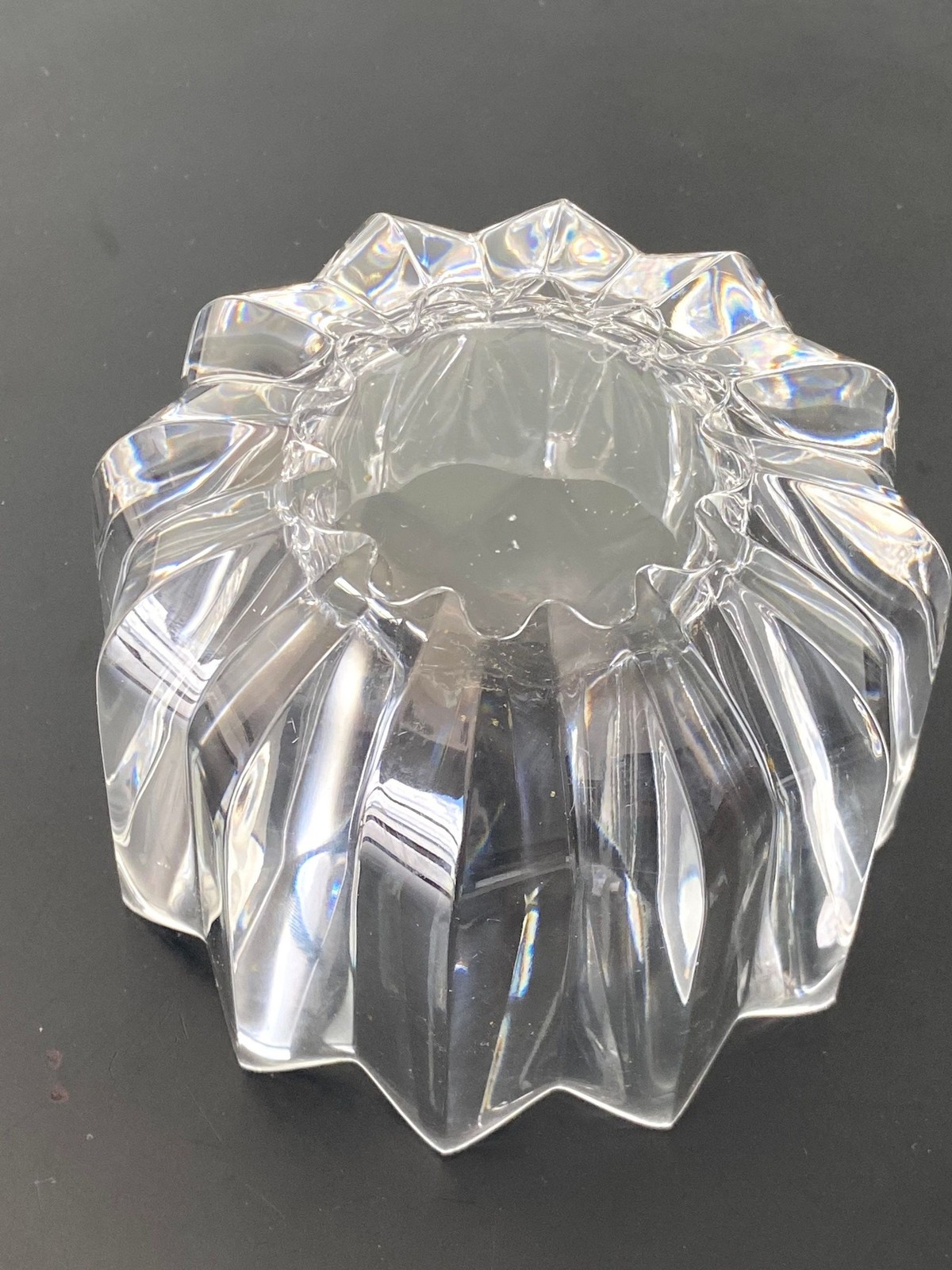 Orrefors Sweden Fleur Pattern Crystal Bowl by Jan Johansson # 4517-12 Circa 1980