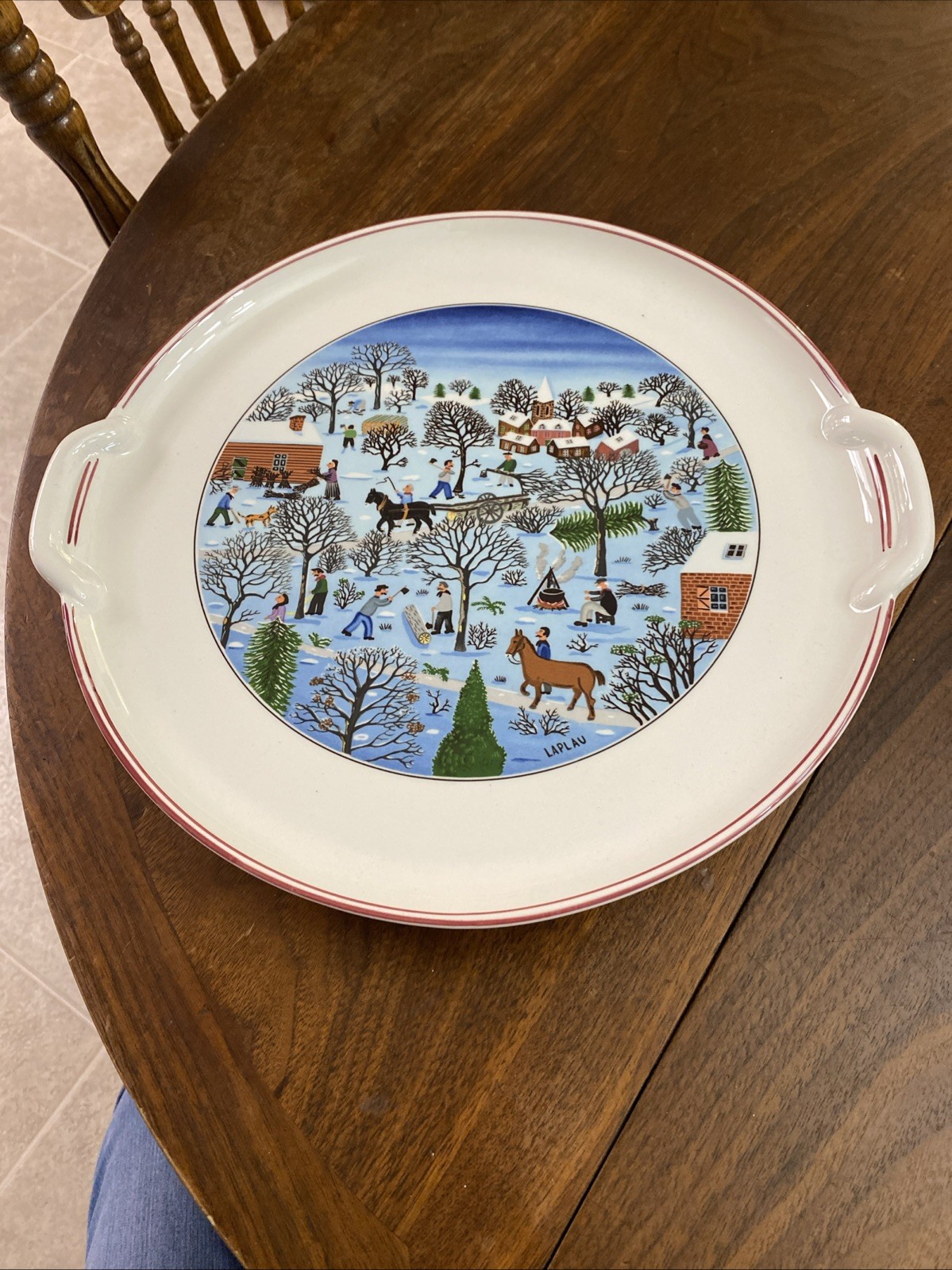Excellent Villeroy & Boch Naif Christmas Serving Platter 12″ Laplau Round