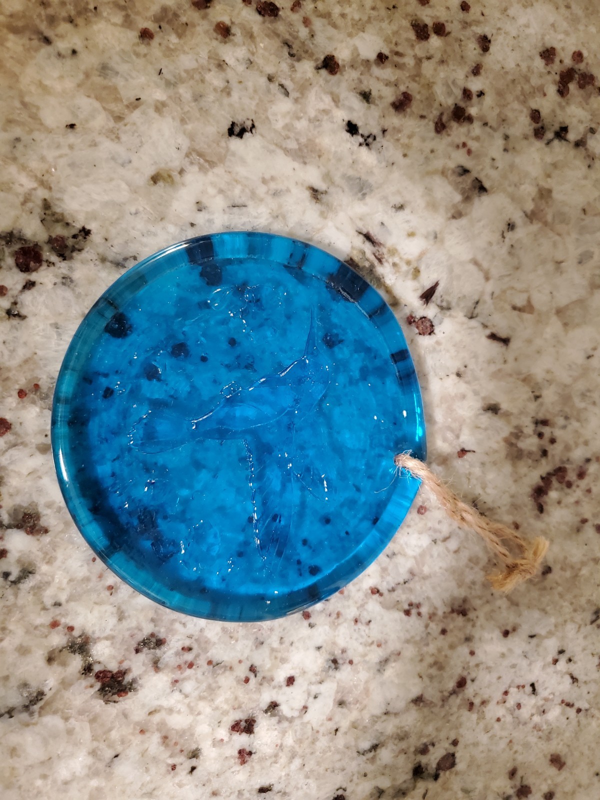 Blenko Glass Suncatcher – Hummingbird – Turquoise