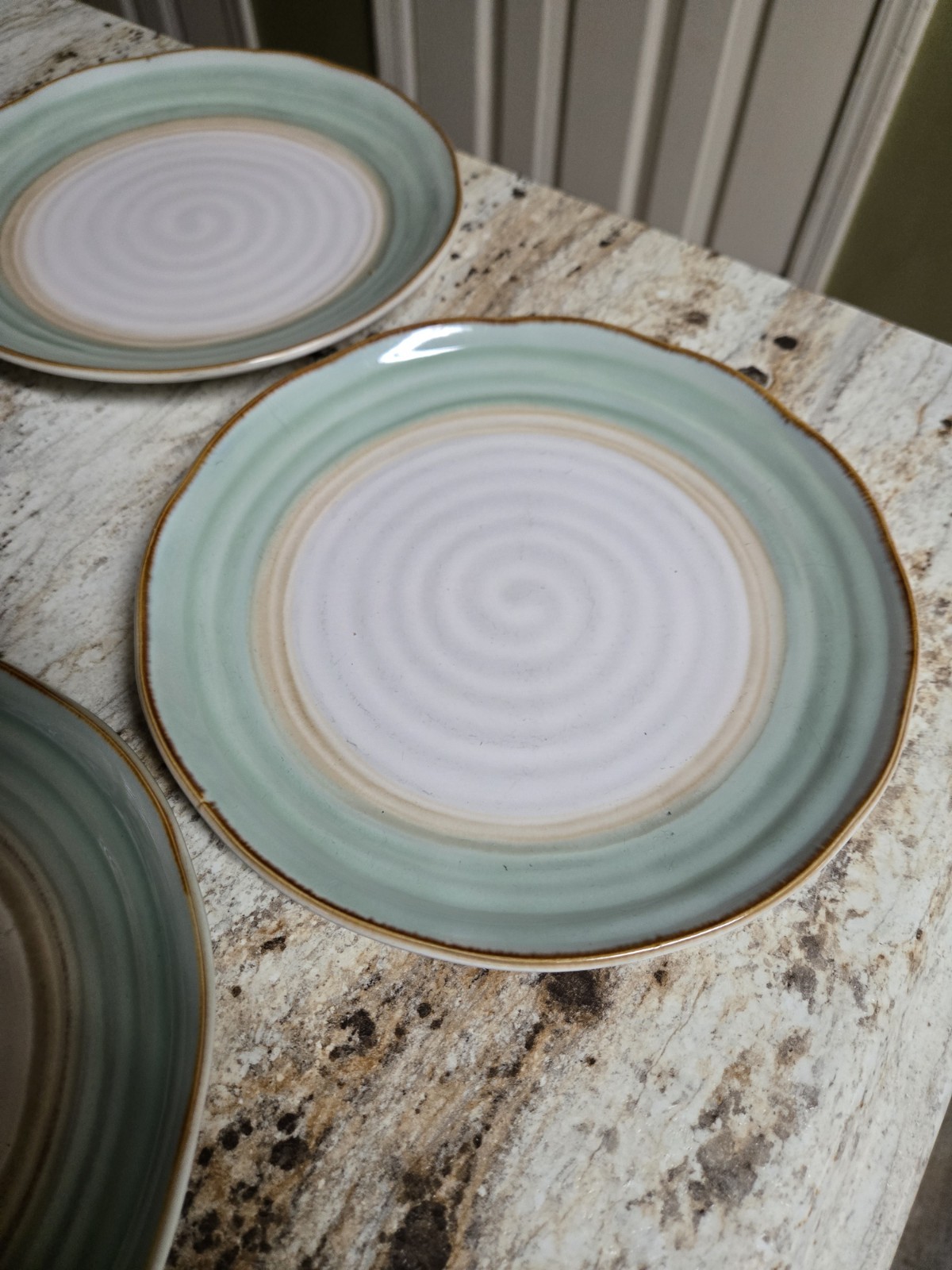 Set Of 4 Sango Chromatic Sage Salad Plates 8.5″