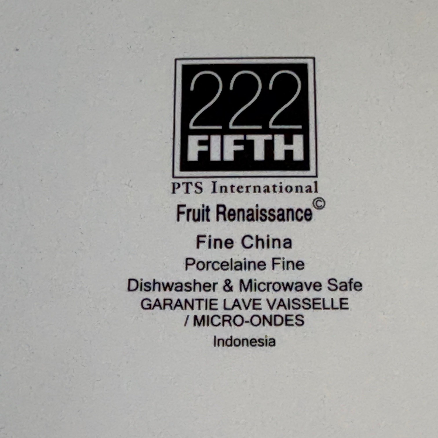 222 Fifth Fruit Renaissance Fine China 8″ Salad Plate Pear Plum Set 2 Fine China