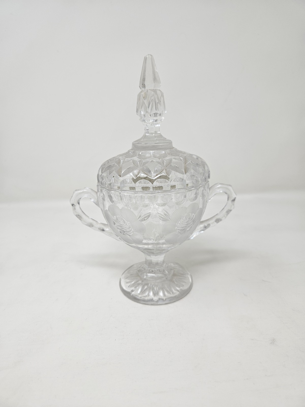 Vintage Italian Hand-Cut Lead Crystal Lidded Candy Dish
