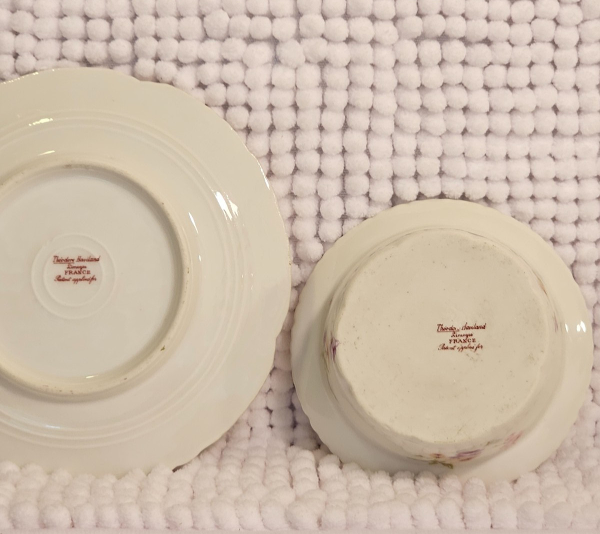 Ramekins, vintage china, set of three (3), Haviland sampler trio