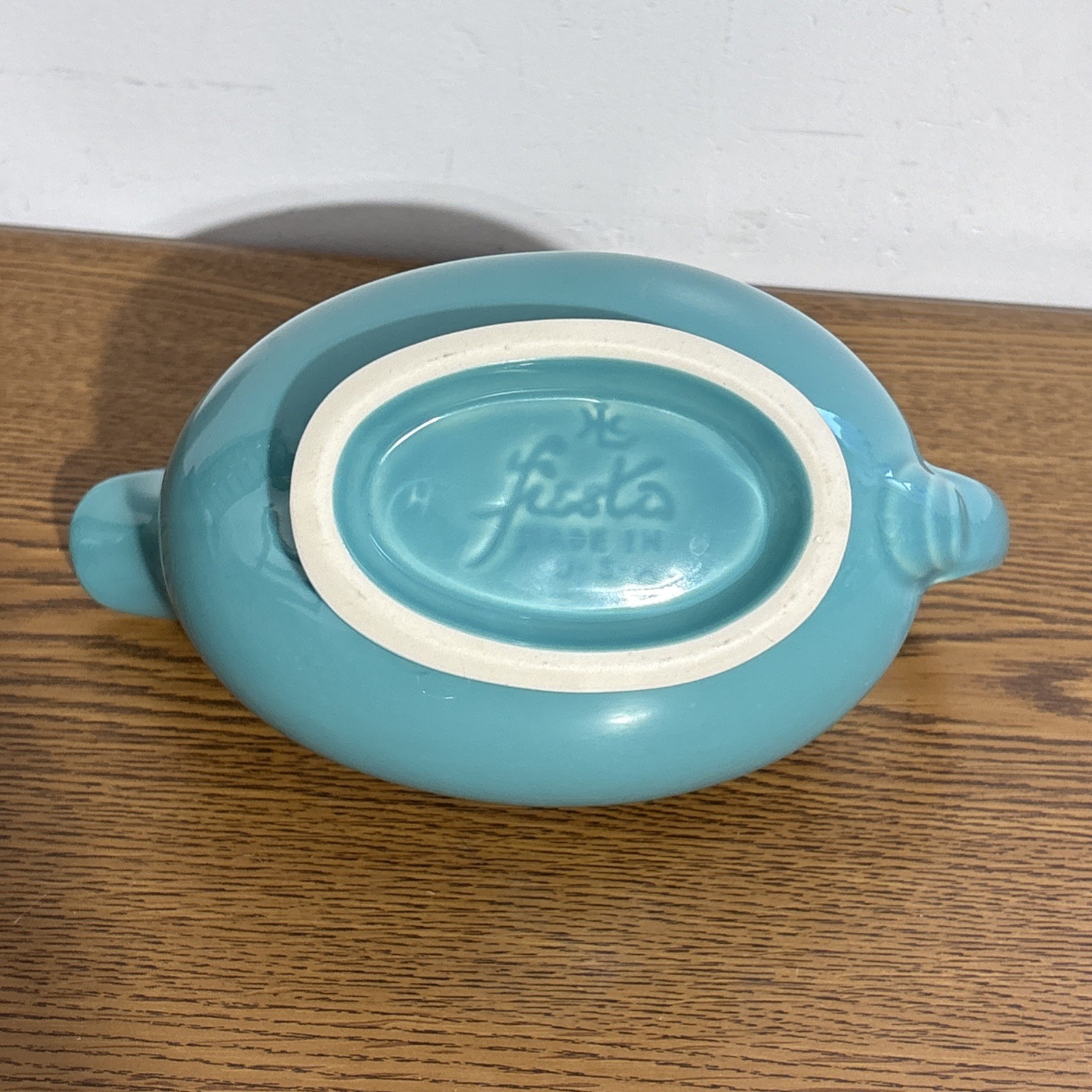 Fiestaware Turquoise Gravy Boat Homer Laughlin Introduced In 1988 Made In USA