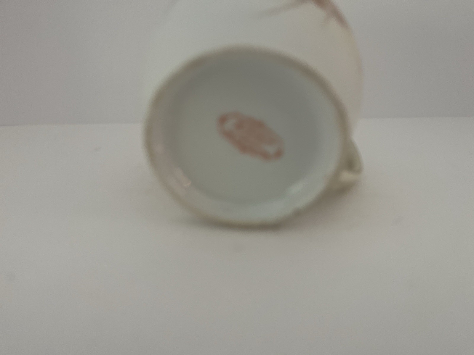 Vintage Hand Painted Porcelain Creamer, Red/Gold Flowers, Made in Occupied Japan